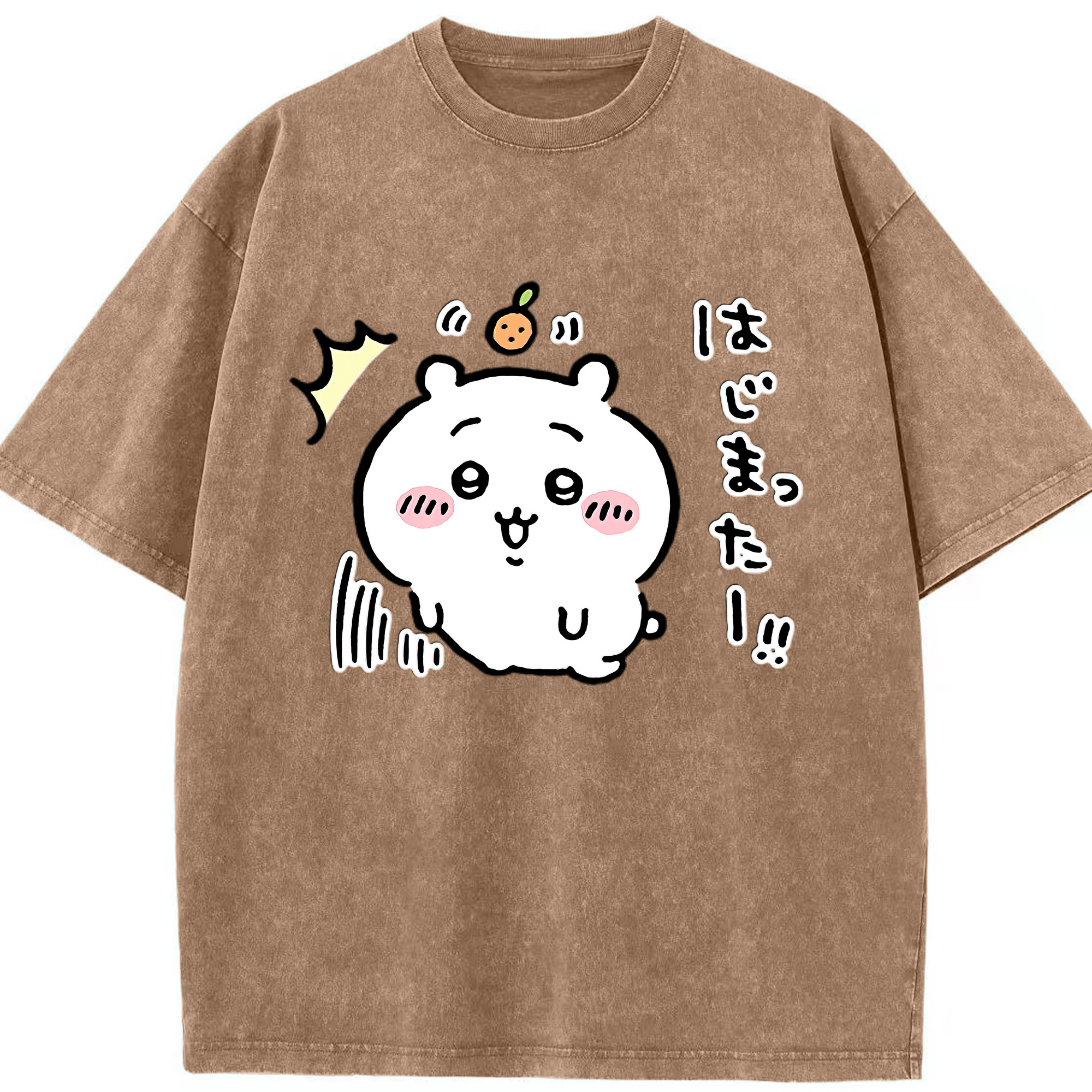 （画像用） ちいかわ ちいかわ Chii-kawa chiikawa 綿100% ヴィンテージ風 半袖Tシャツ（フロントプリント）