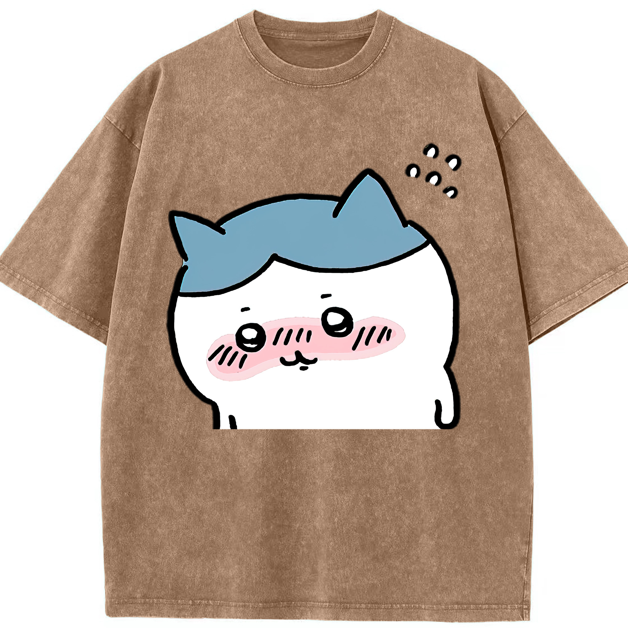 （画像用） ちいかわ ハチワレ Chii-kawa hachiware 綿100% ヴィンテージ風 半袖Tシャツ（フロントプリント）