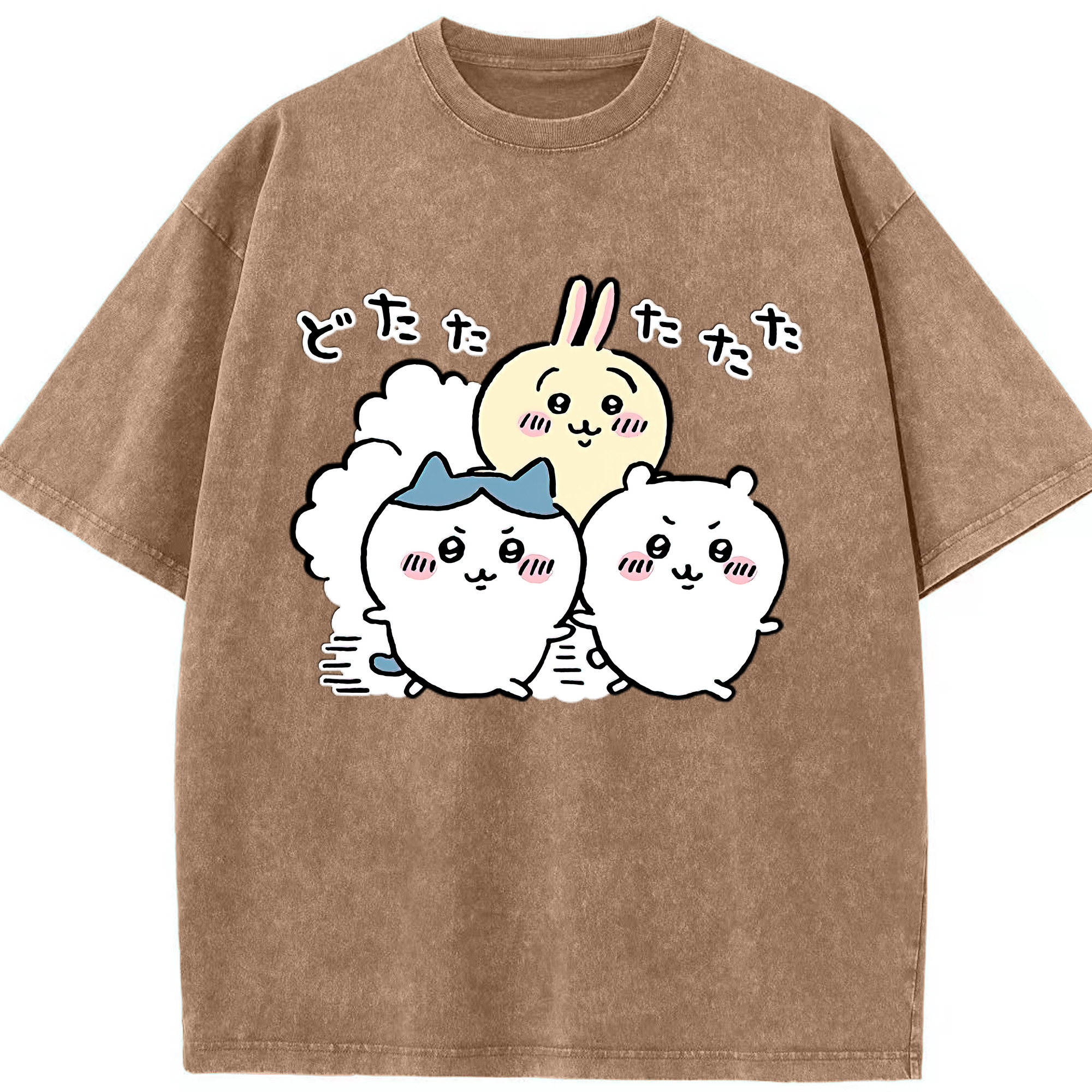 （画像用） ちいかわ ハチワレ Chii-kawa hachiware 綿100% ヴィンテージ風 半袖Tシャツ（フロントプリント）