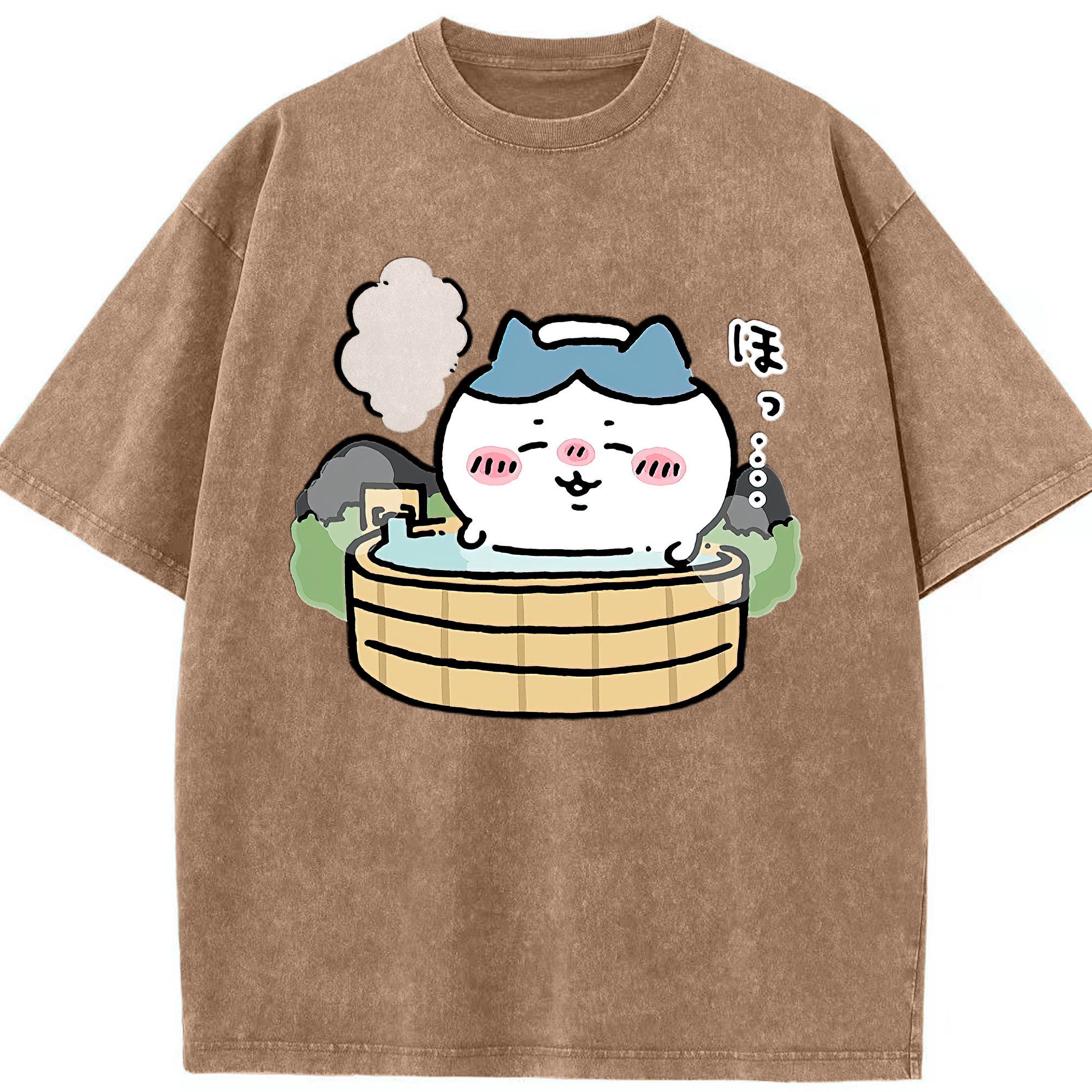 （画像用） ちいかわ ハチワレ Chii-kawa hachiware 綿100% ヴィンテージ風 半袖Tシャツ（フロントプリント）