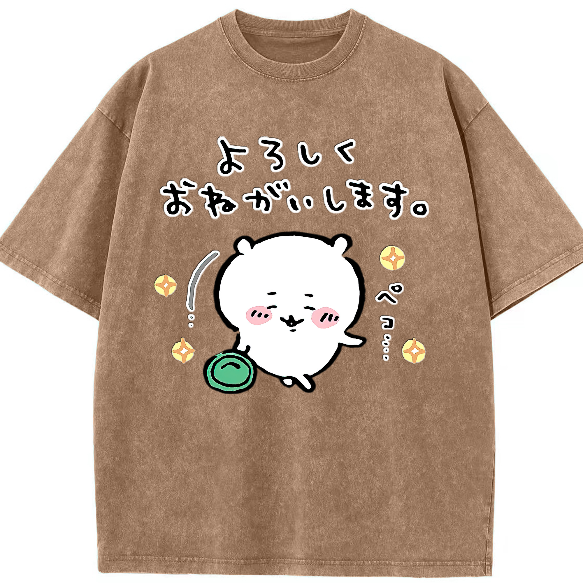 （画像用） ちいかわ ちいかわ Chii-kawa chiikawa 綿100% ヴィンテージ風 半袖Tシャツ（フロントプリント）