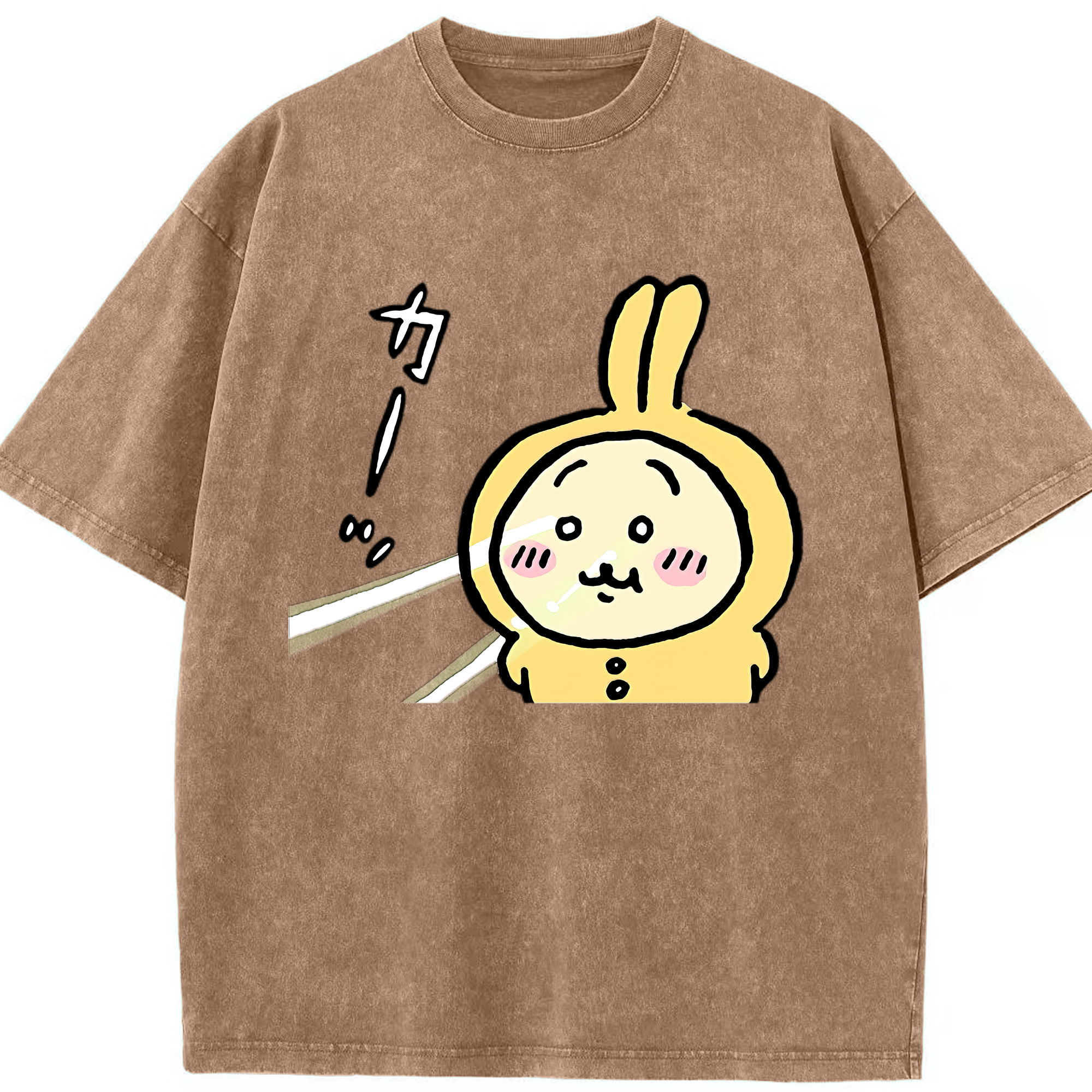 （画像用） ちいかわ うさぎ Chii-kawa usagi 綿100% ヴィンテージ風 半袖Tシャツ（フロントプリント）