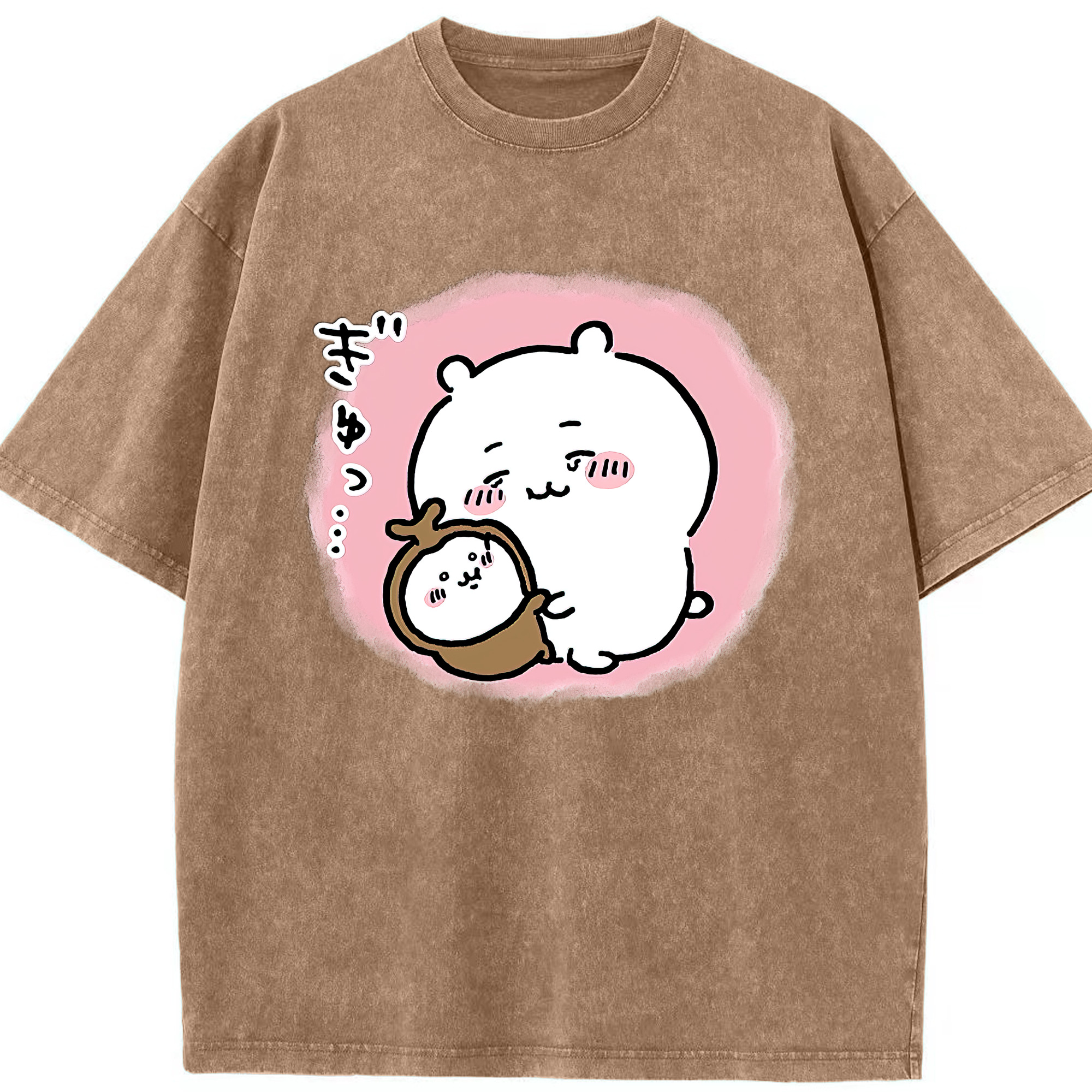 （画像用） ちいかわ ちいかわ Chii-kawa chiikawa 綿100% ヴィンテージ風 半袖Tシャツ（フロントプリント）