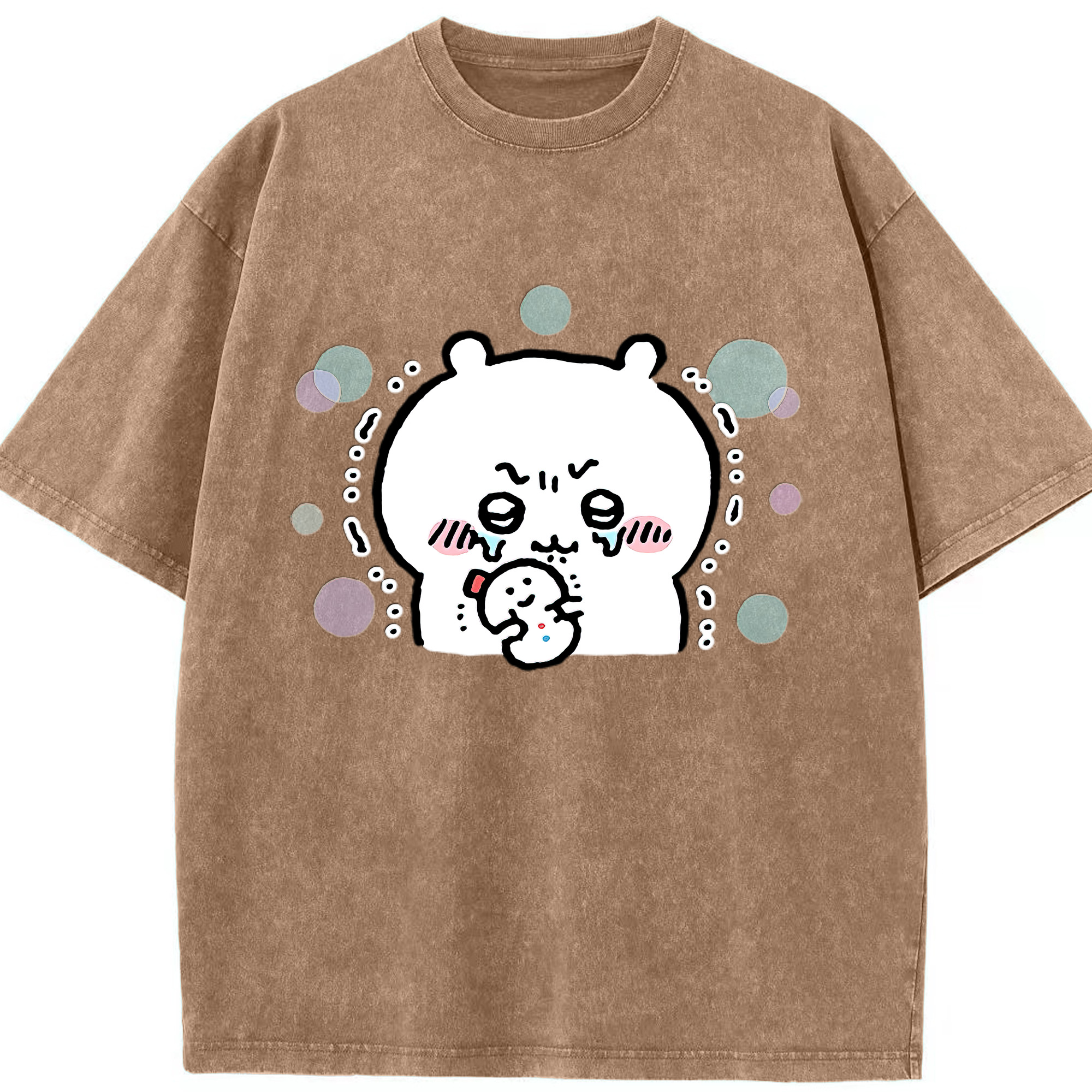 （画像用） ちいかわ ちいかわ Chii-kawa chiikawa 綿100% ヴィンテージ風 半袖Tシャツ（フロントプリント）