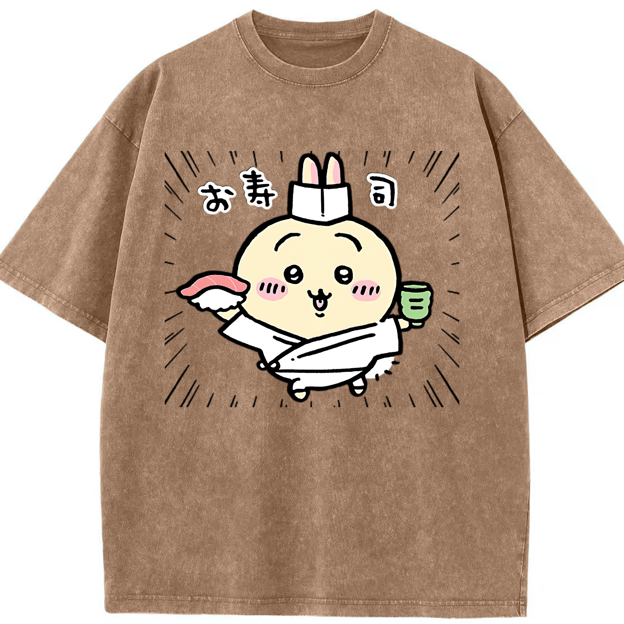 （画像用） ちいかわ うさぎ Chii-kawa usagi 綿100% ヴィンテージ風 半袖Tシャツ（フロントプリント）
