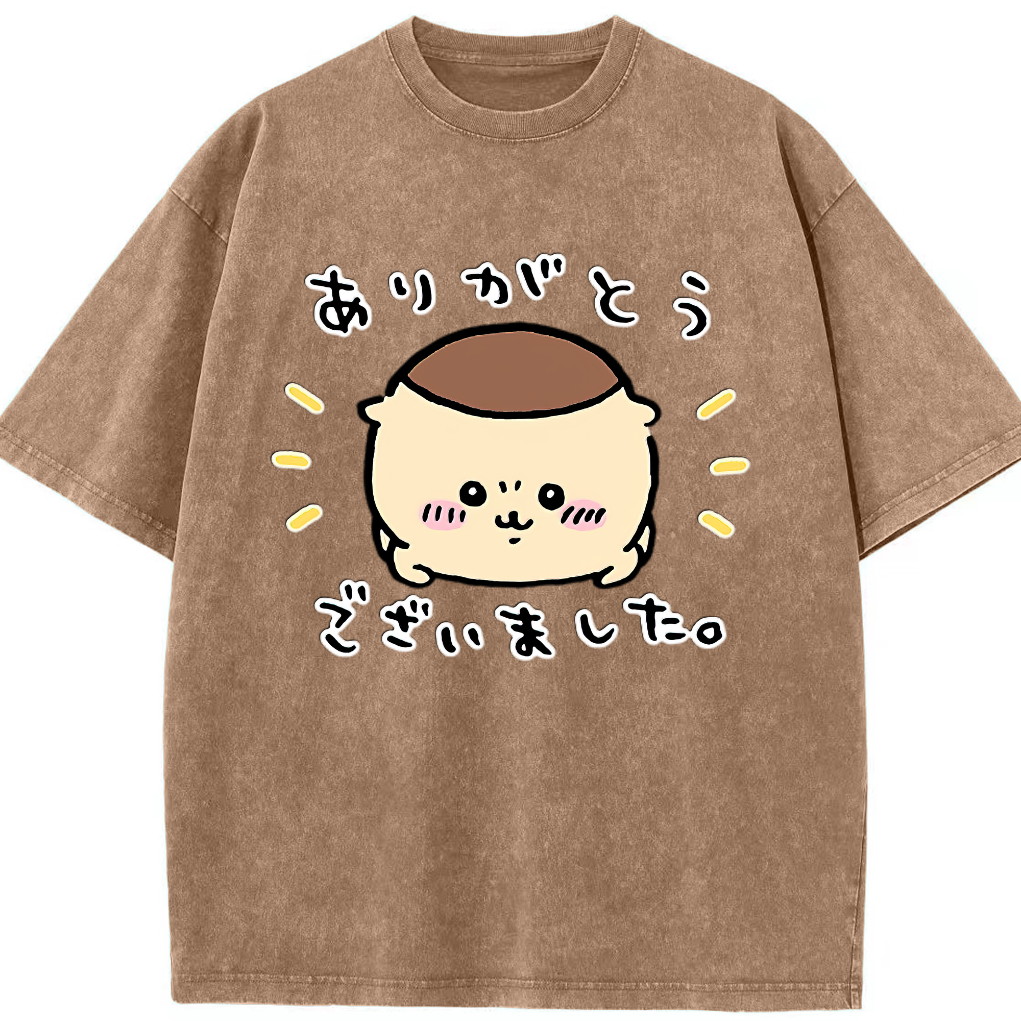 （画像用） ちいかわ くりまんじゅう Chii-kawa kuri manjū 綿100% ヴィンテージ風 半袖Tシャツ（フロントプリント）