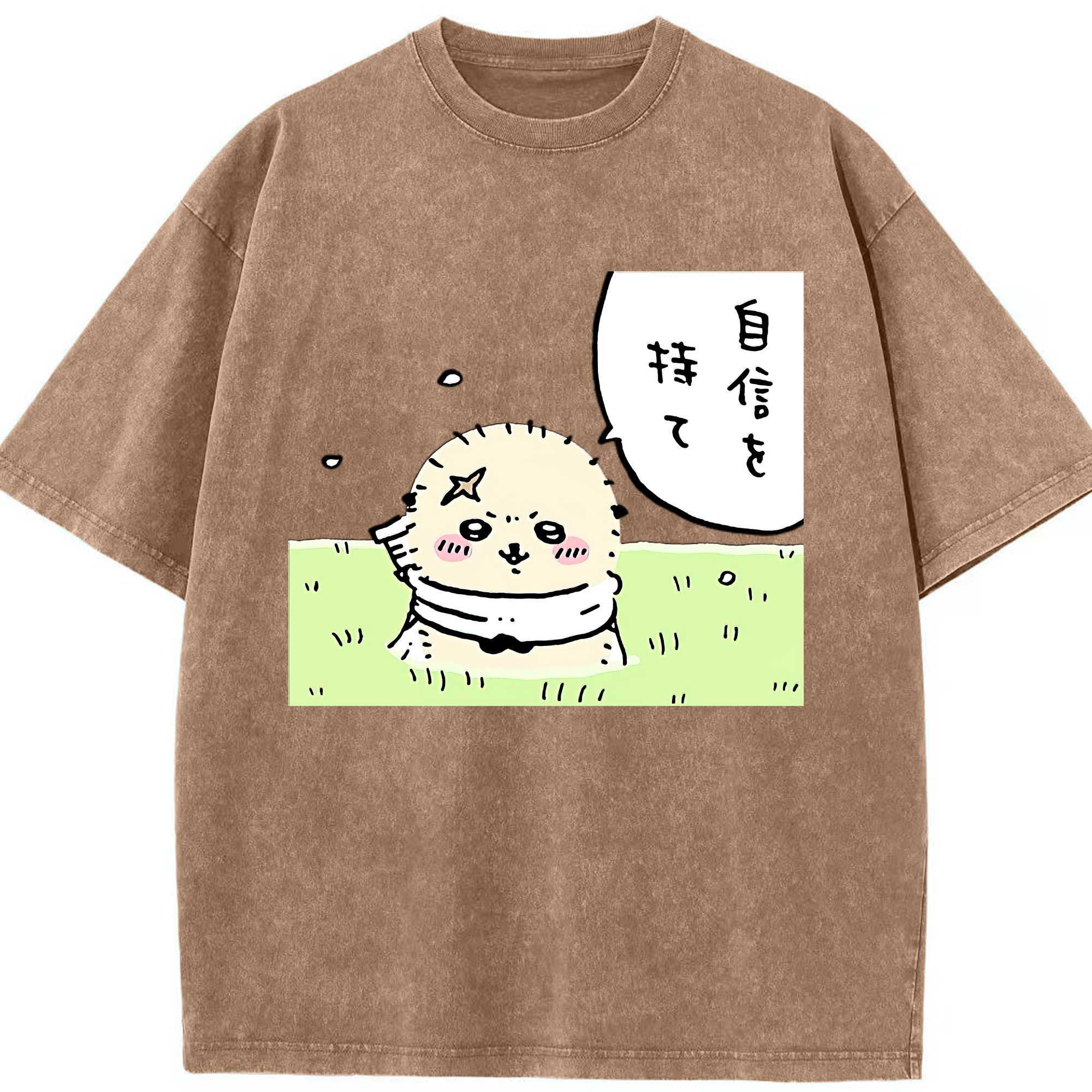 （画像用） ちいかわ ラッコ Chii-kawa Sea otter 綿100% ヴィンテージ風 半袖Tシャツ（フロントプリント）