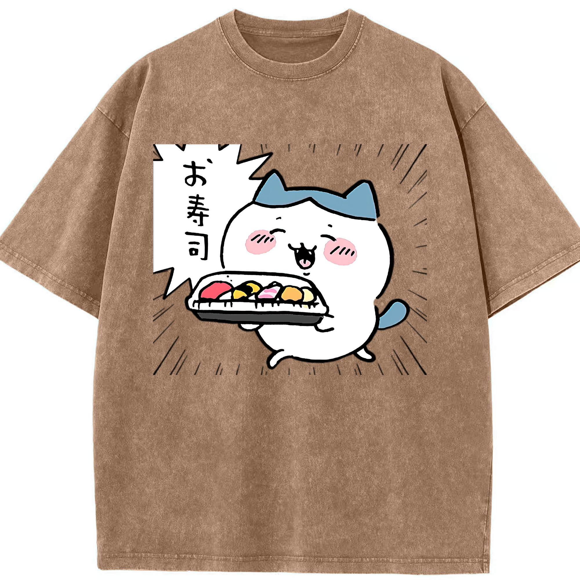 （画像用） ちいかわ ハチワレ Chii-kawa hachiware 綿100% ヴィンテージ風 半袖Tシャツ（フロントプリント）
