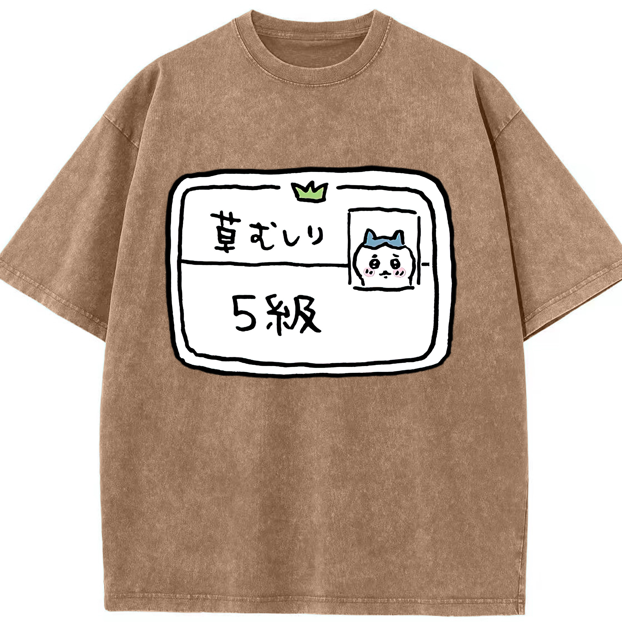 （画像用） ちいかわ ハチワレ Chii-kawa hachiware 綿100% ヴィンテージ風 半袖Tシャツ（フロントプリント）