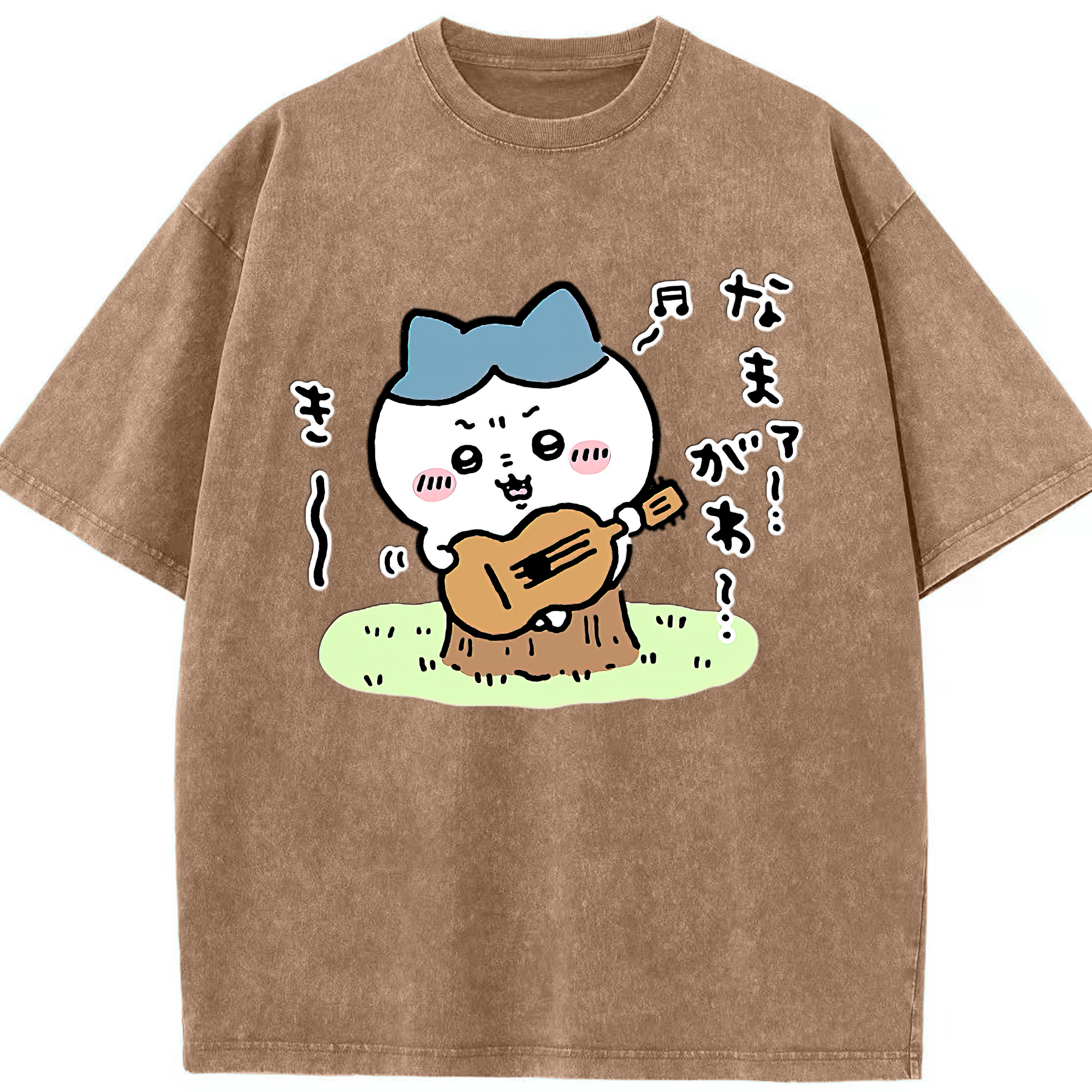 （画像用） ちいかわ ハチワレ Chii-kawa hachiware 綿100% ヴィンテージ風 半袖Tシャツ（フロントプリント）