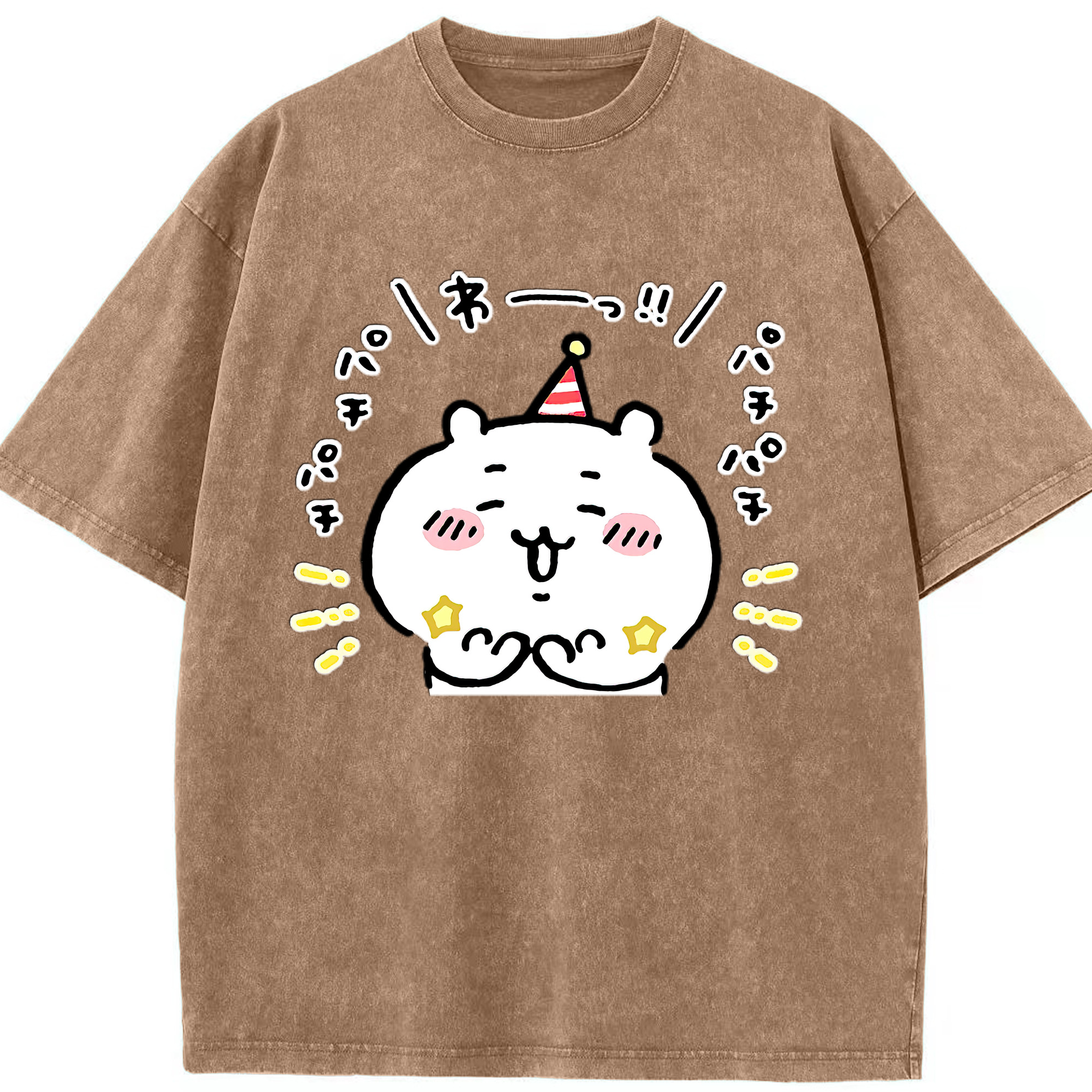 （画像用） ちいかわ ちいかわ Chii-kawa chiikawa 綿100% ヴィンテージ風 半袖Tシャツ（フロントプリント）