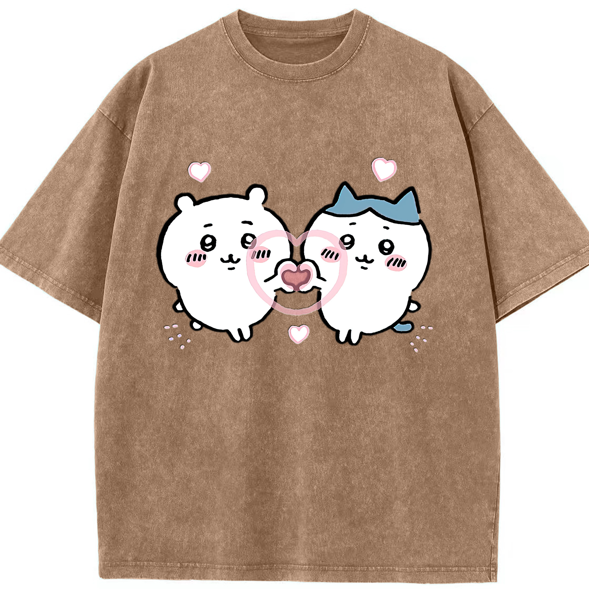 （画像用） ちいかわ ちいかわ Chii-kawa chiikawa 綿100% ヴィンテージ風 半袖Tシャツ（フロントプリント）