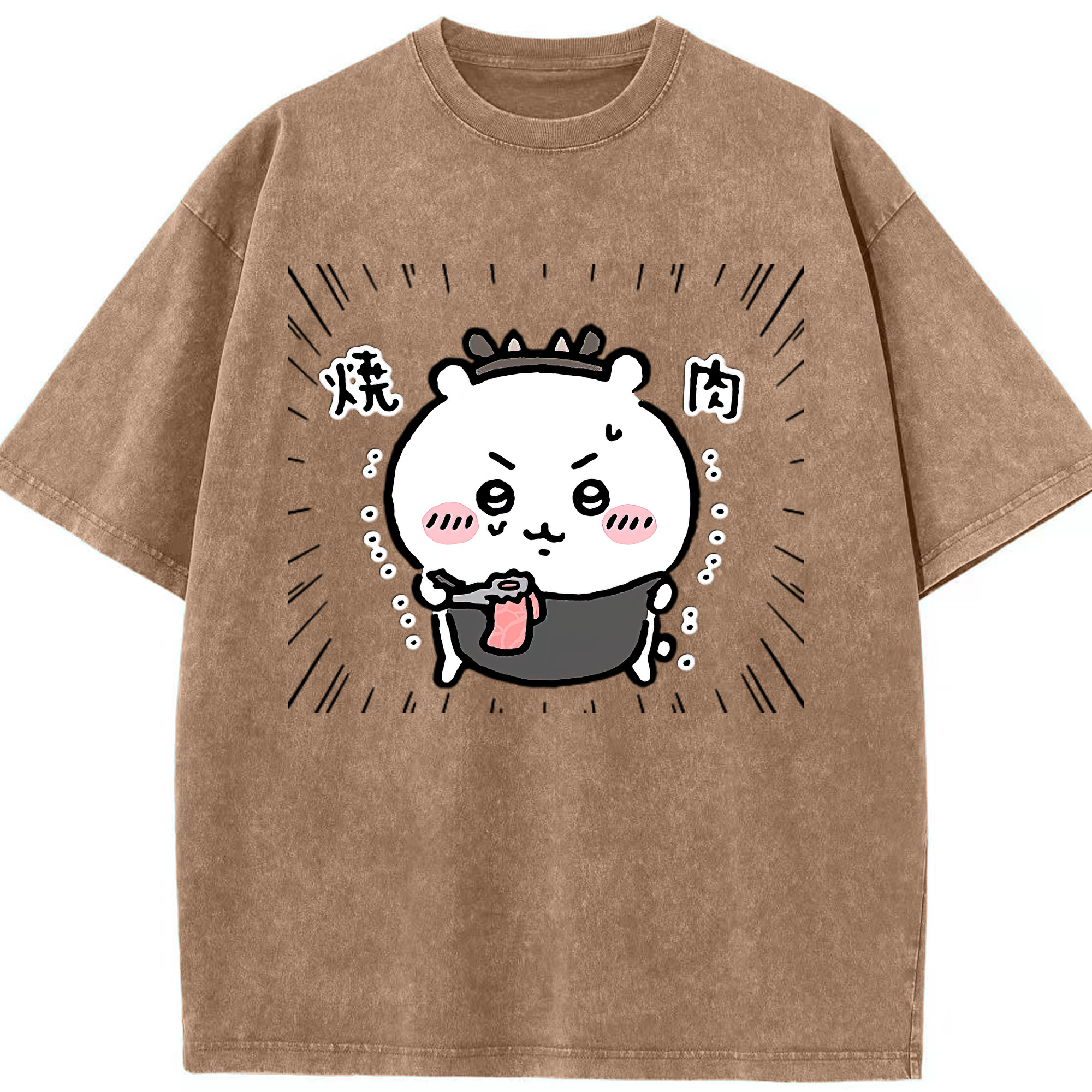（画像用） ちいかわ ちいかわ Chii-kawa chiikawa 綿100% ヴィンテージ風 半袖Tシャツ（フロントプリント）