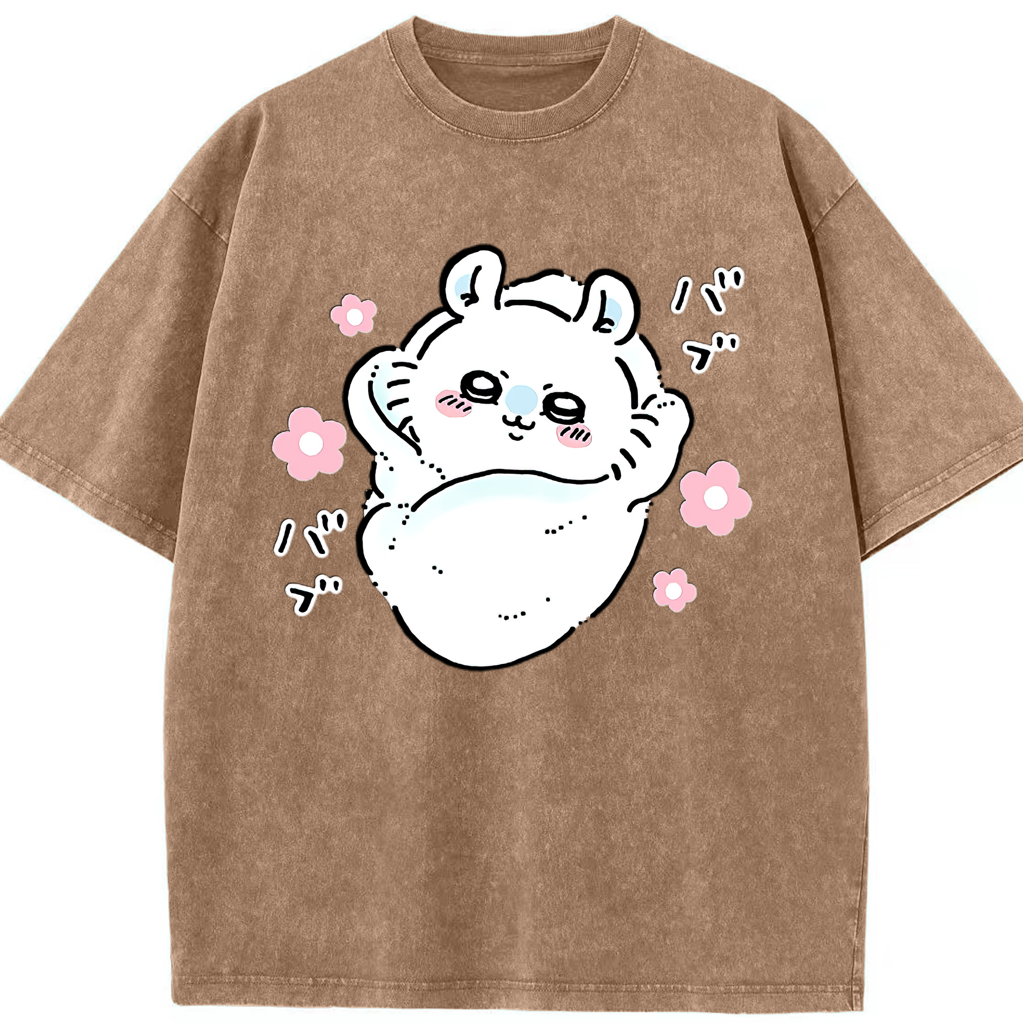 （画像用） ちいかわ モモンガ Chii-kawa Momonga 綿100% ヴィンテージ風 半袖Tシャツ（フロントプリント）