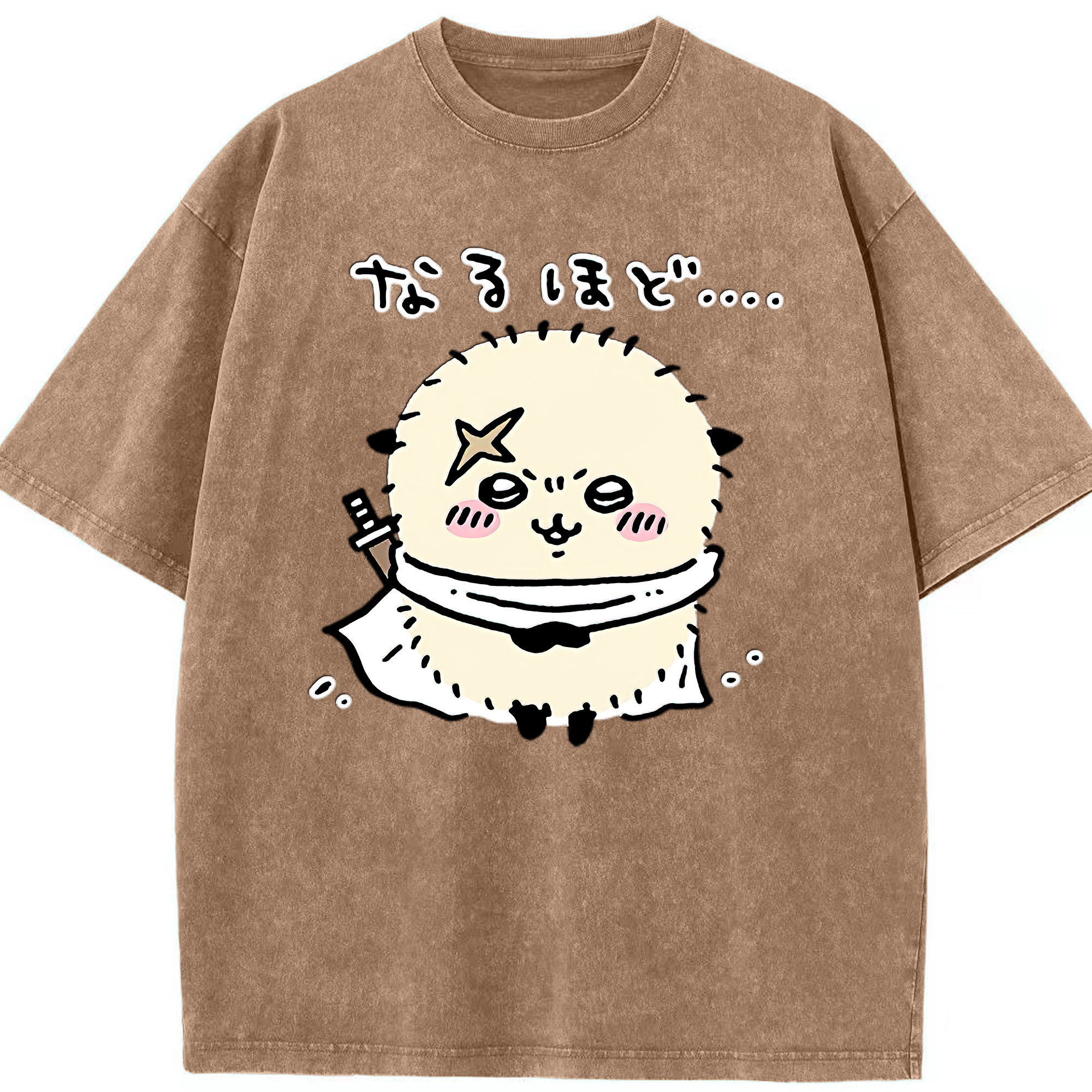 （画像用） ちいかわ ラッコ Chii-kawa Sea otter 綿100% ヴィンテージ風 半袖Tシャツ（フロントプリント）