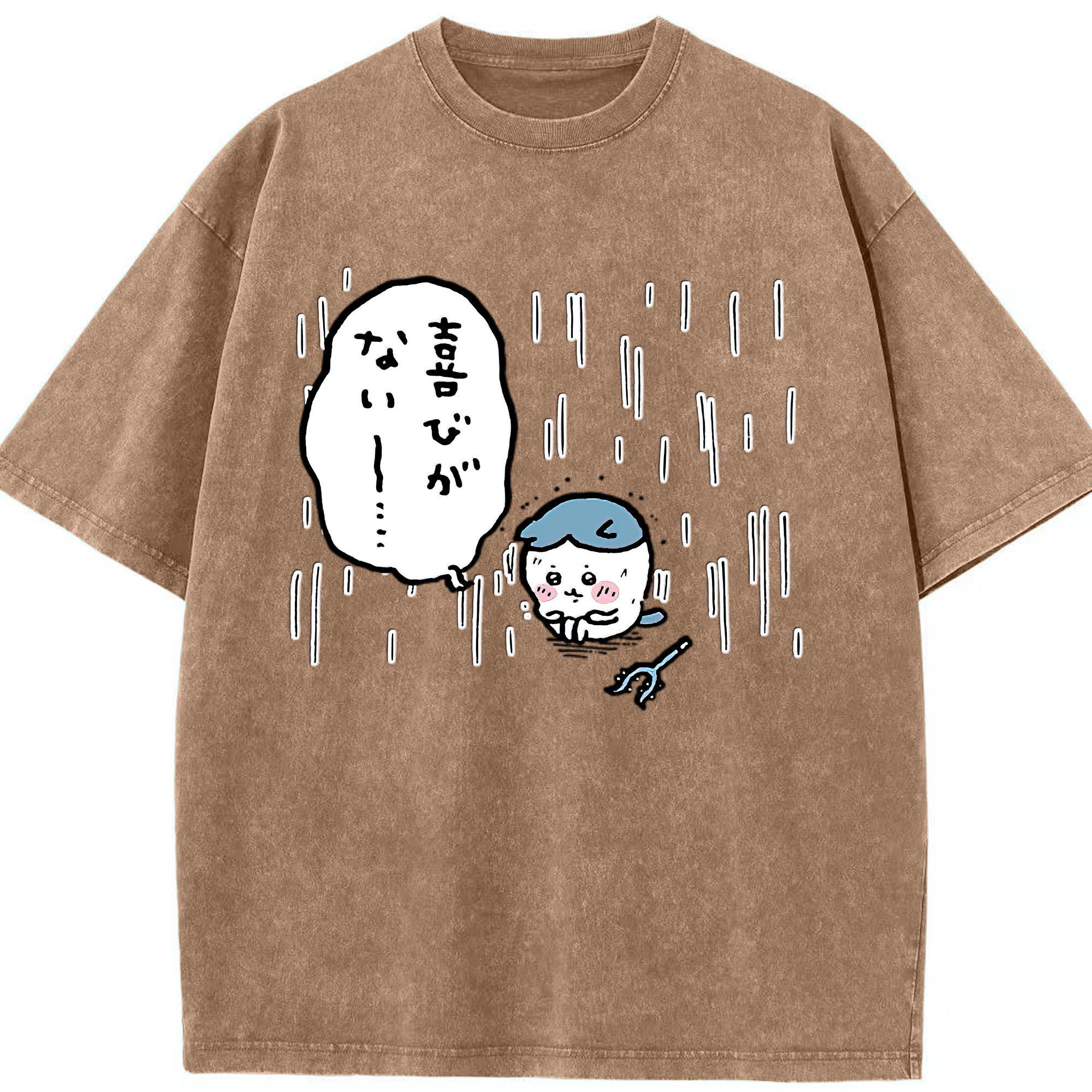 （画像用） ちいかわ ハチワレ Chii-kawa hachiware 綿100% ヴィンテージ風 半袖Tシャツ（フロントプリント）