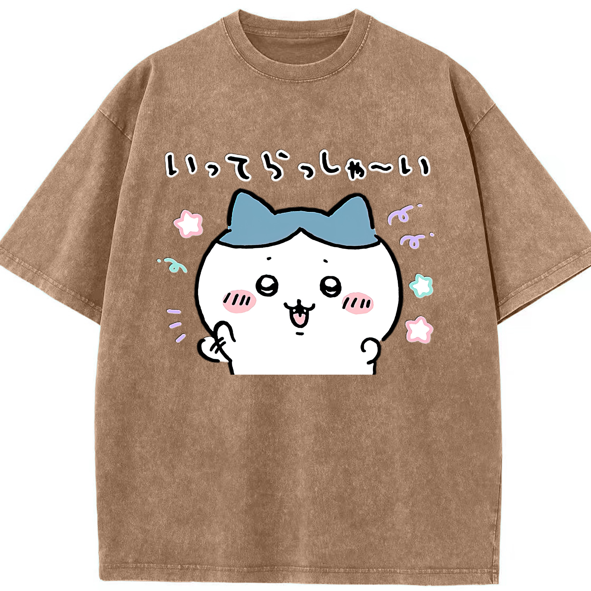 （画像用） ちいかわ ハチワレ Chii-kawa hachiware 綿100% ヴィンテージ風 半袖Tシャツ（フロントプリント）