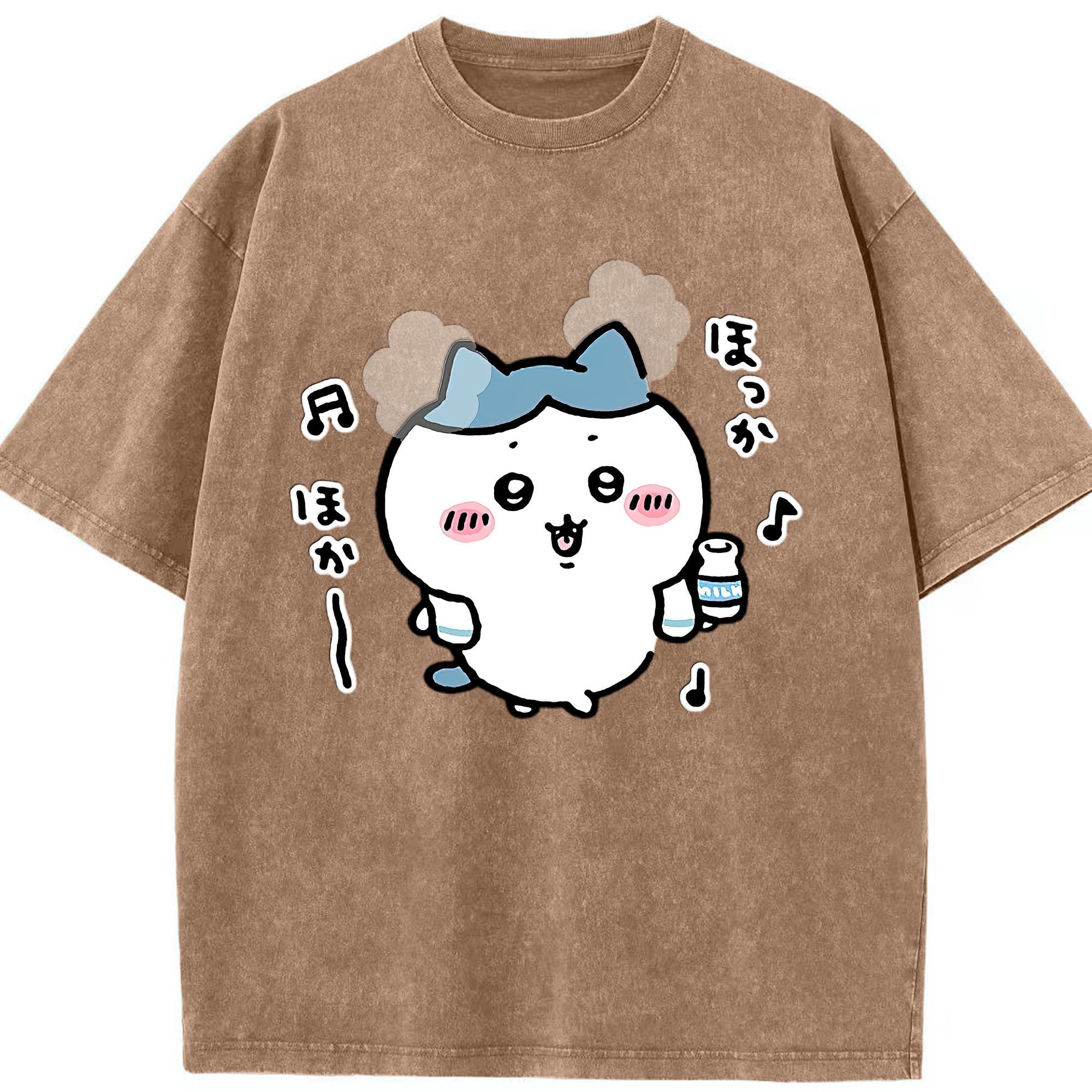 （画像用） ちいかわ ハチワレ Chii-kawa hachiware 綿100% ヴィンテージ風 半袖Tシャツ（フロントプリント）