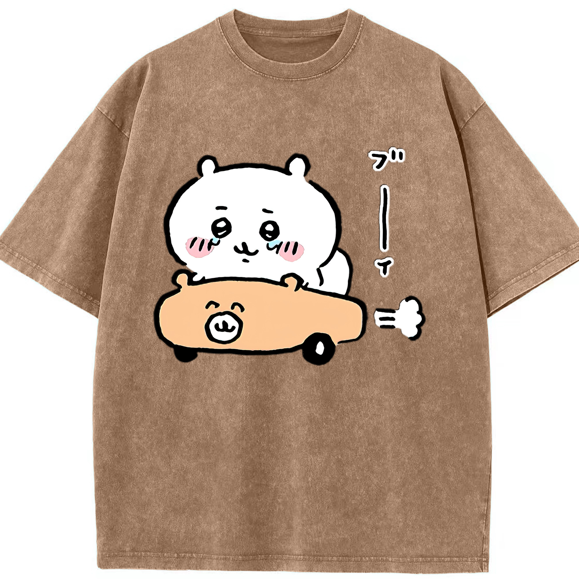 （画像用） ちいかわ ちいかわ Chii-kawa chiikawa 綿100% ヴィンテージ風 半袖Tシャツ（フロントプリント）