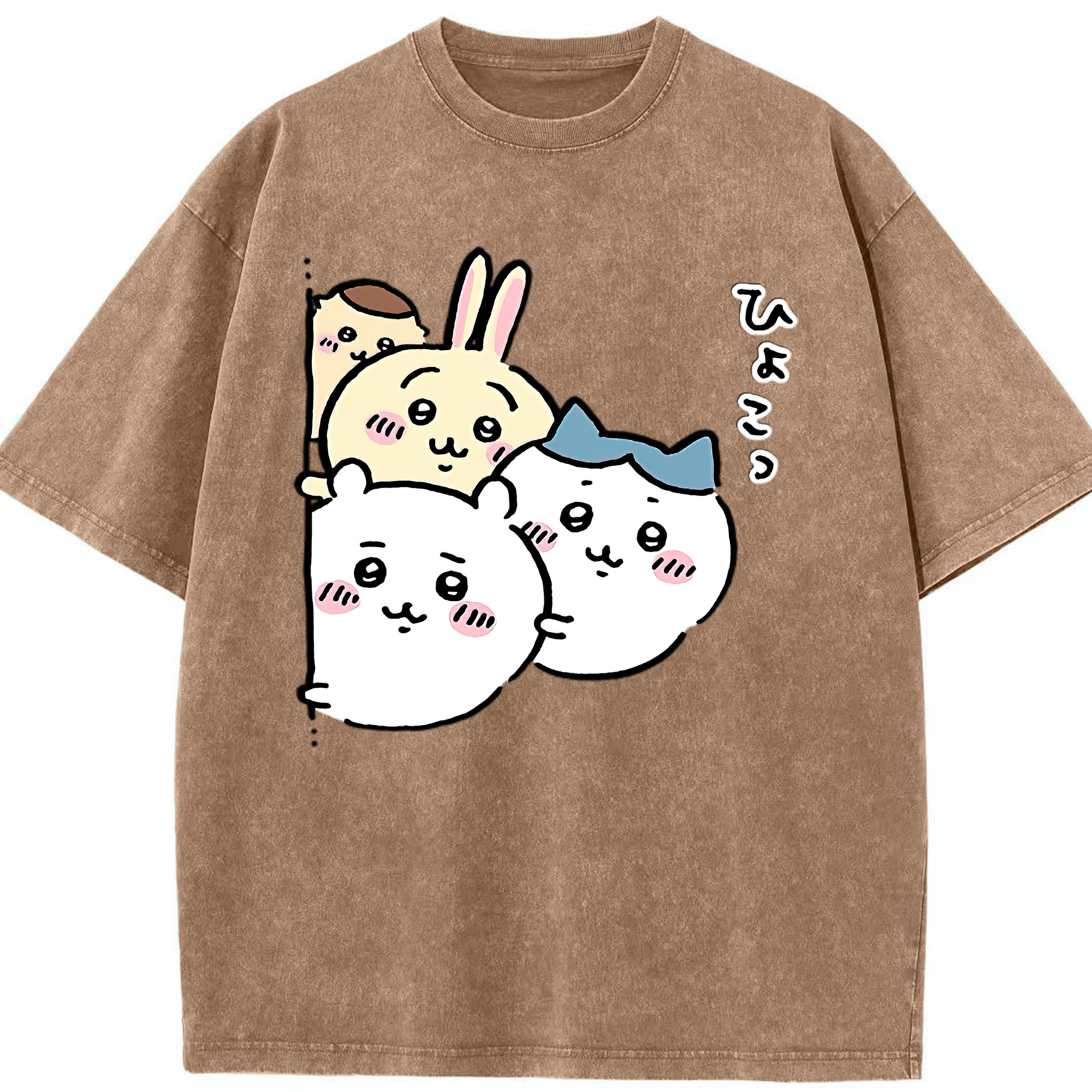 （画像用） ちいかわ ちいかわ Chii-kawa chiikawa 綿100% ヴィンテージ風 半袖Tシャツ（フロントプリント）