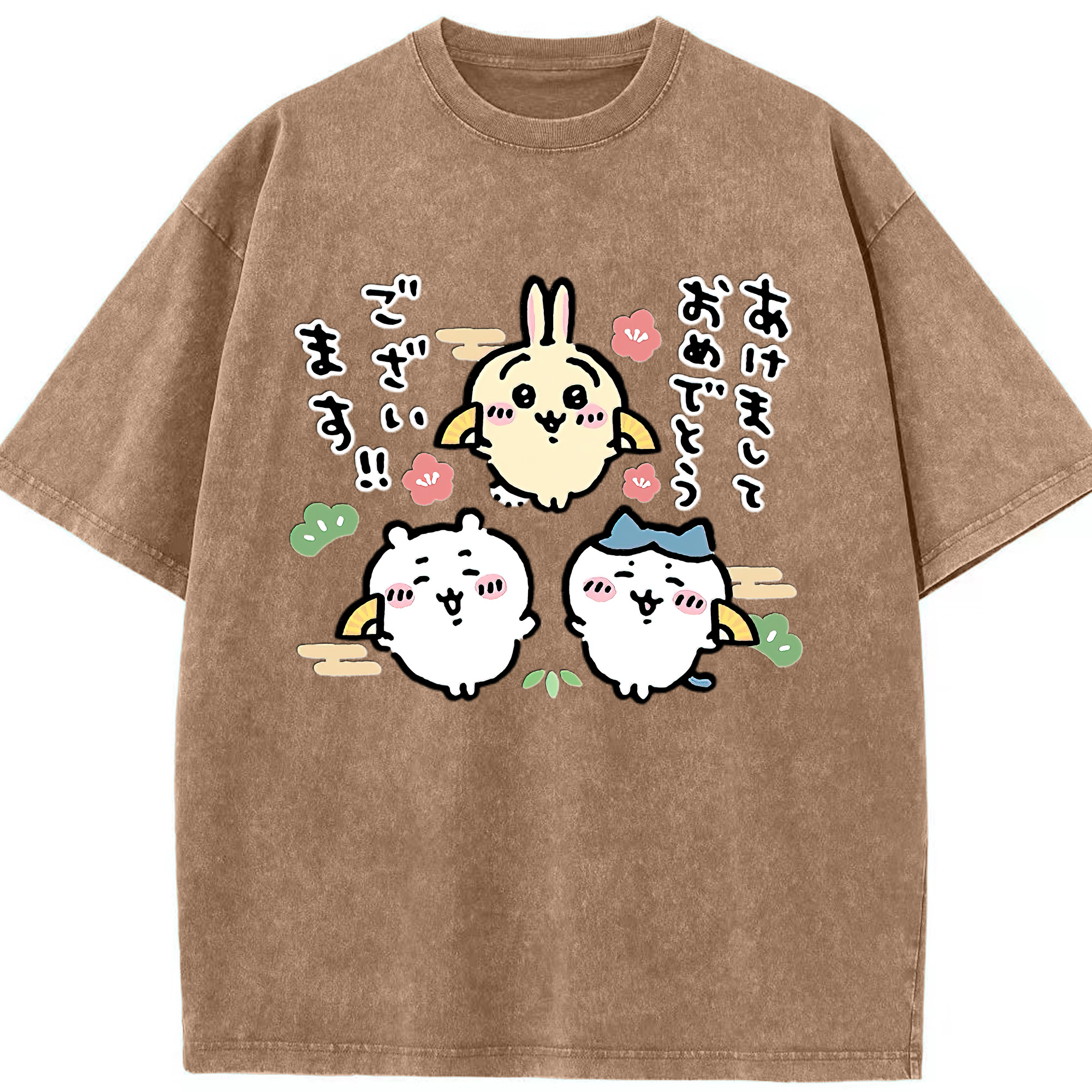 （画像用） ちいかわ ちいかわ Chii-kawa chiikawa 綿100% ヴィンテージ風 半袖Tシャツ（フロントプリント）