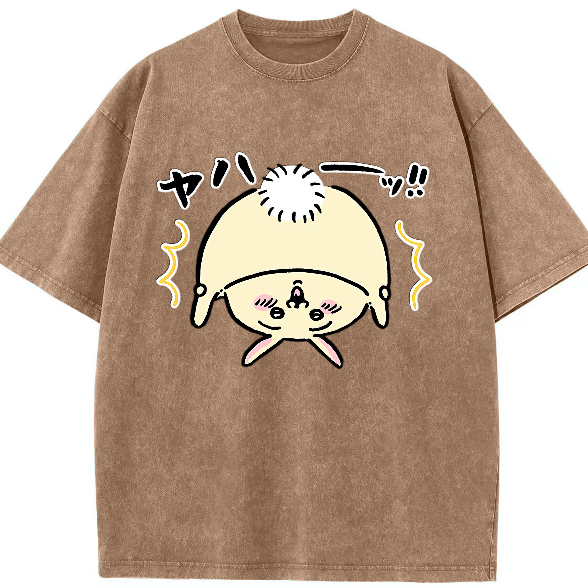 （画像用） ちいかわ うさぎ Chii-kawa usagi 綿100% ヴィンテージ風 半袖Tシャツ（フロントプリント）