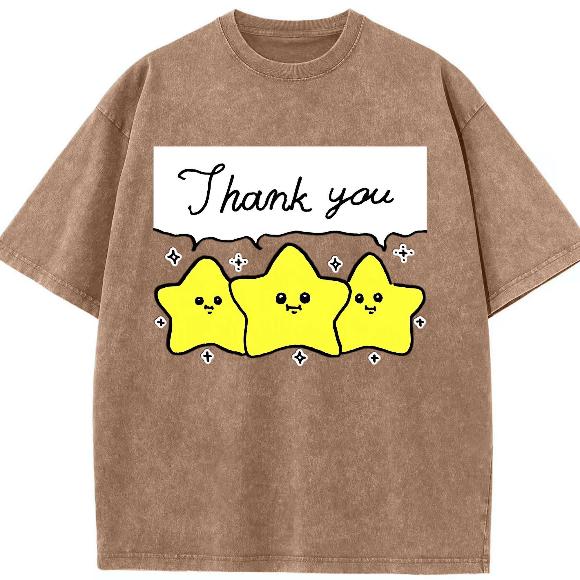 （画像用） ちいかわ 流れ星 Chii-kawa Shooting star 綿100% ヴィンテージ風 半袖Tシャツ（フロントプリント）