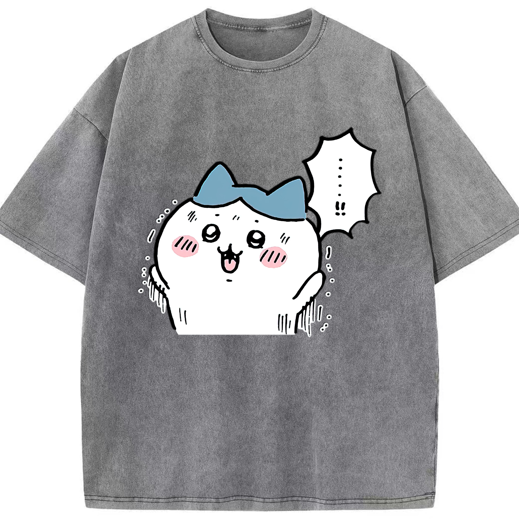 （画像用） ちいかわ ハチワレ Chii-kawa hachiware 綿100% ヴィンテージ風 半袖Tシャツ（フロントプリント）