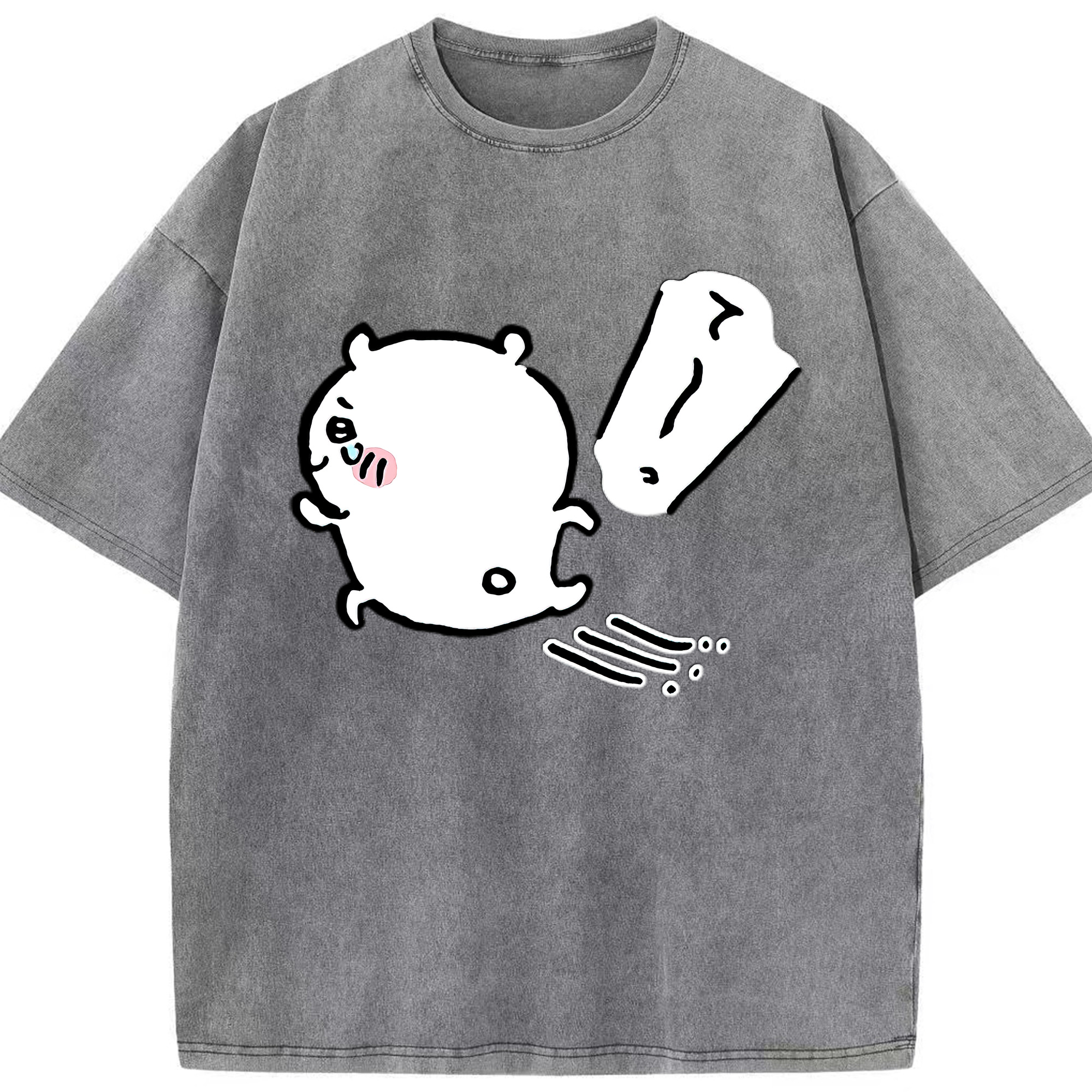 （画像用） ちいかわ ちいかわ Chii-kawa chiikawa 綿100% ヴィンテージ風 半袖Tシャツ（フロントプリント）