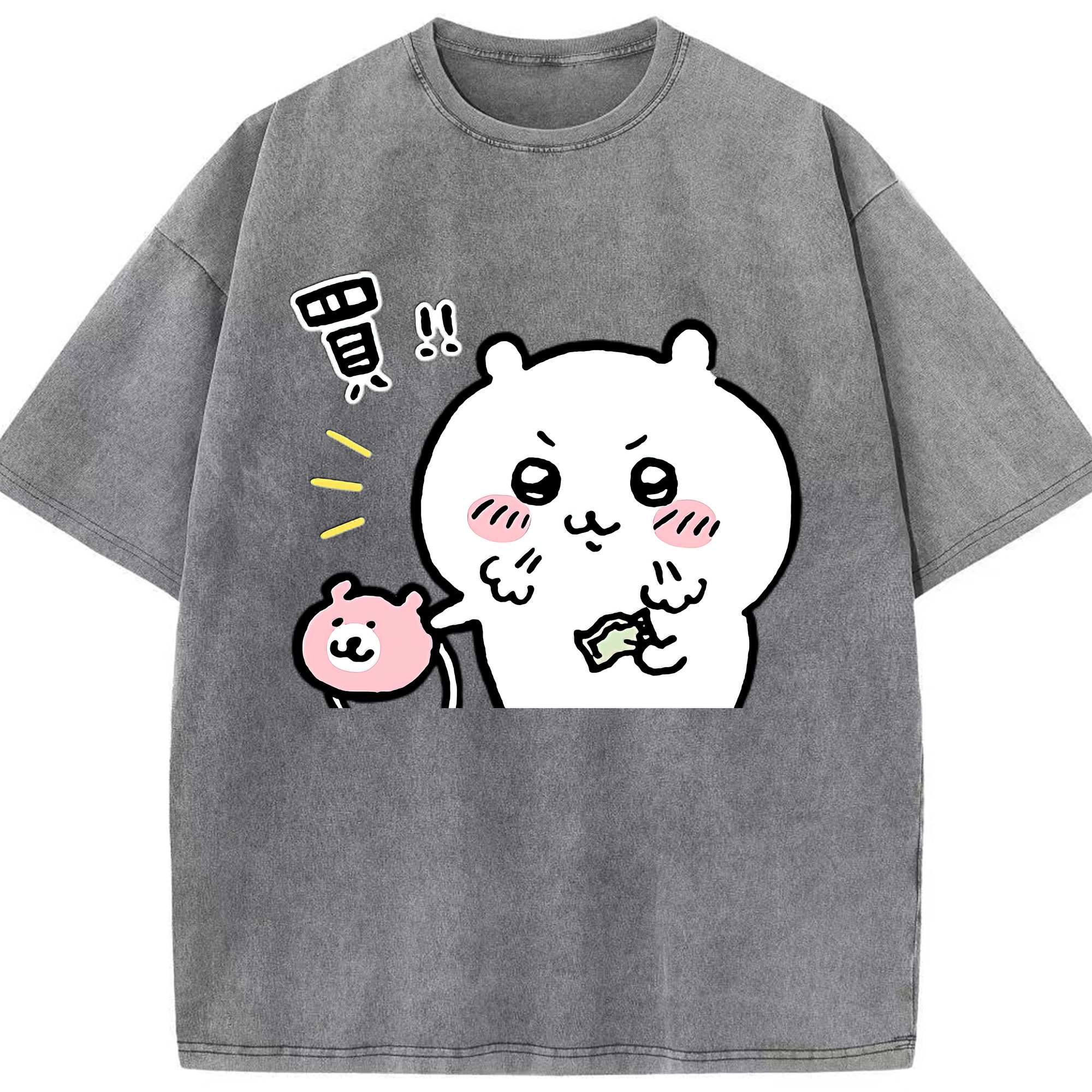 （画像用） ちいかわ ちいかわ Chii-kawa chiikawa 綿100% ヴィンテージ風 半袖Tシャツ（フロントプリント）