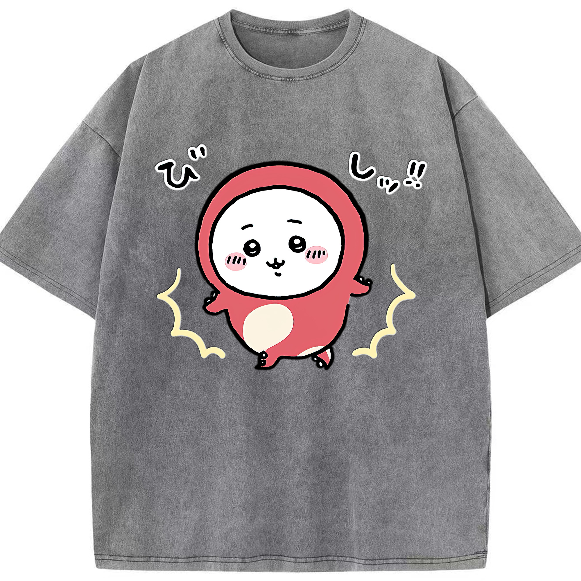 （画像用） ちいかわ ちいかわ Chii-kawa chiikawa 綿100% ヴィンテージ風 半袖Tシャツ（フロントプリント）