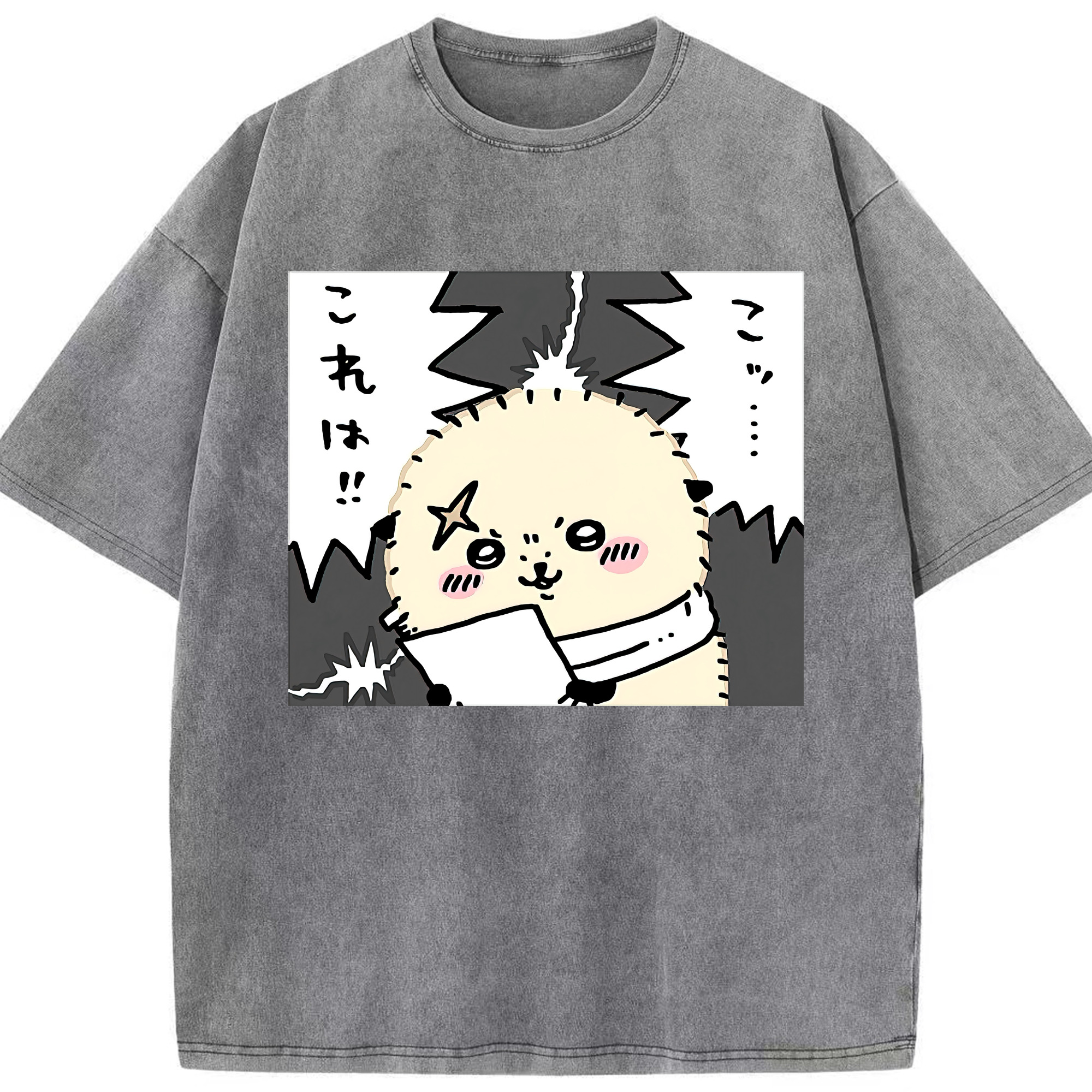 （画像用） ちいかわ ラッコ Chii-kawa Sea otter 綿100% ヴィンテージ風 半袖Tシャツ（フロントプリント）
