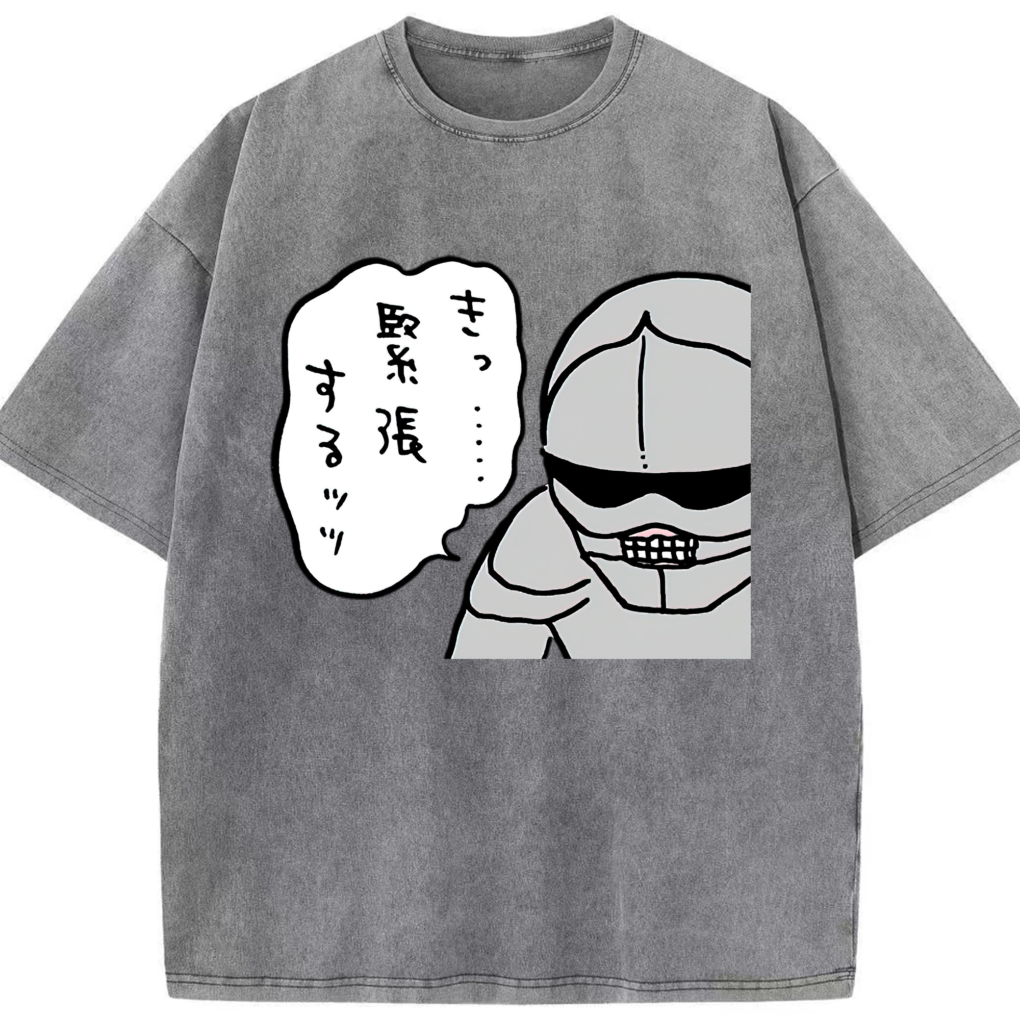 （画像用） ちいかわ 労働の鎧さん Chii-kawa Mr. Armor of Labor 綿100% ヴィンテージ風 半袖Tシャツ（フロントプリント）