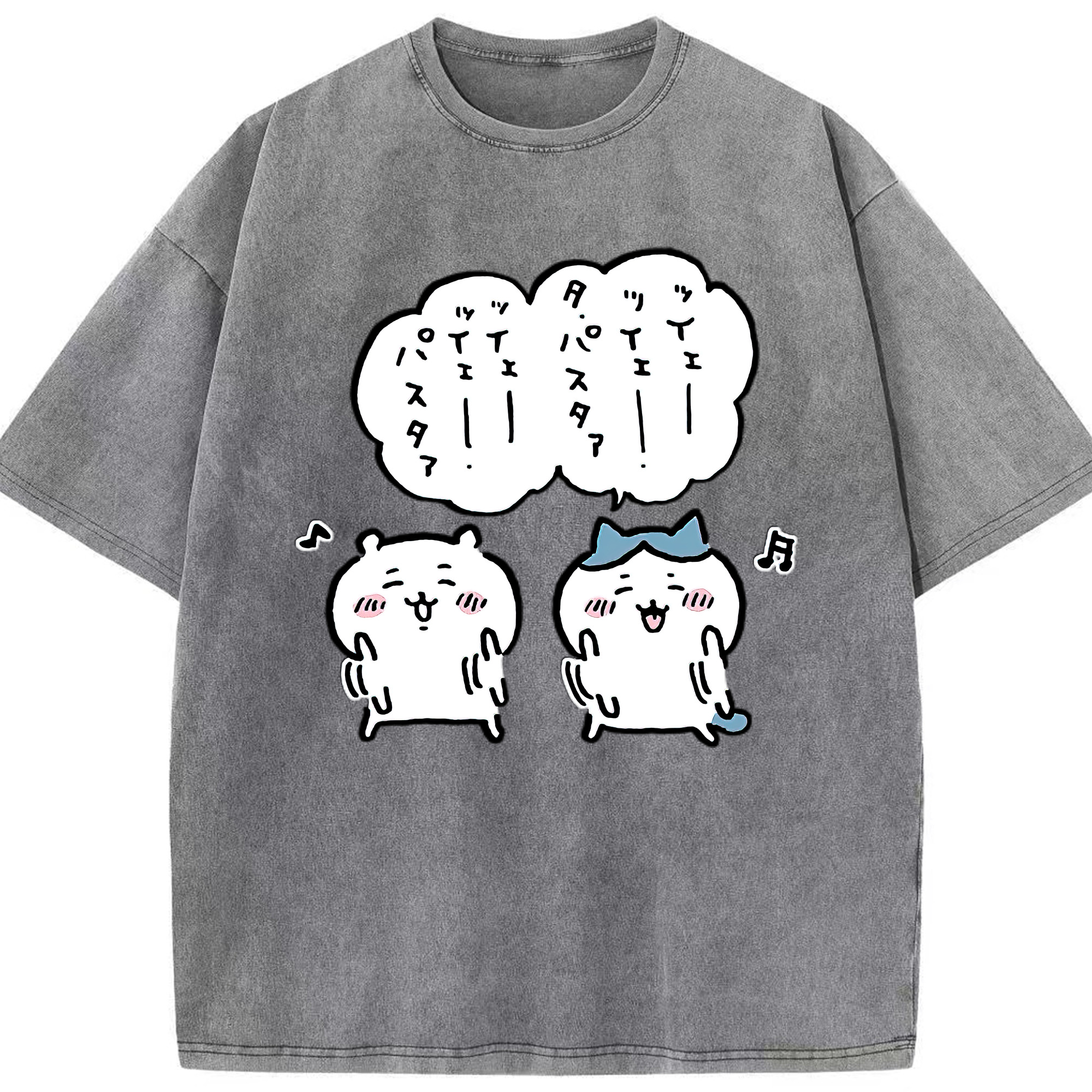 （画像用） ちいかわ ハチワレ Chii-kawa hachiware 綿100% ヴィンテージ風 半袖Tシャツ（フロントプリント）