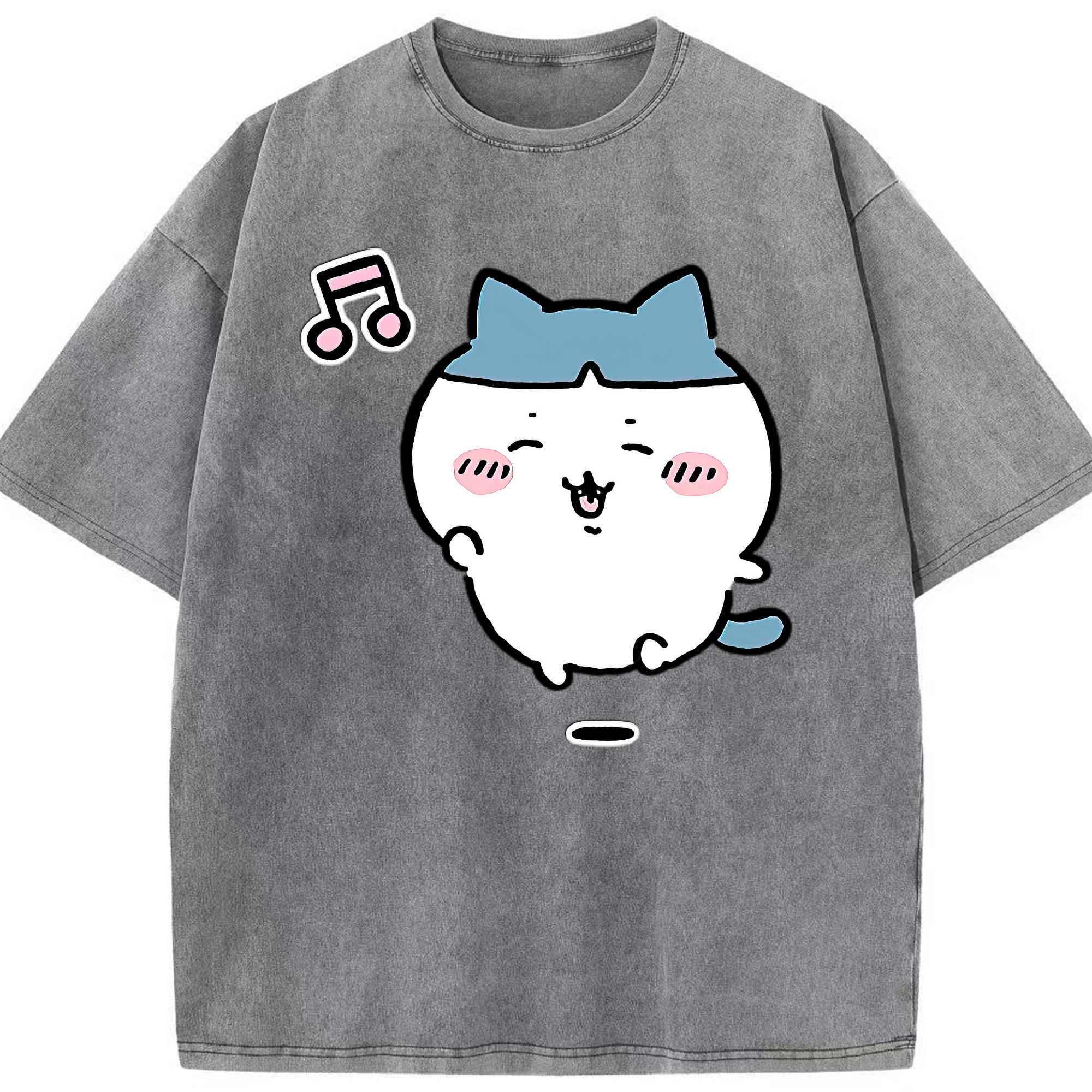 （画像用） ちいかわ ハチワレ Chii-kawa hachiware 綿100% ヴィンテージ風 半袖Tシャツ（フロントプリント）