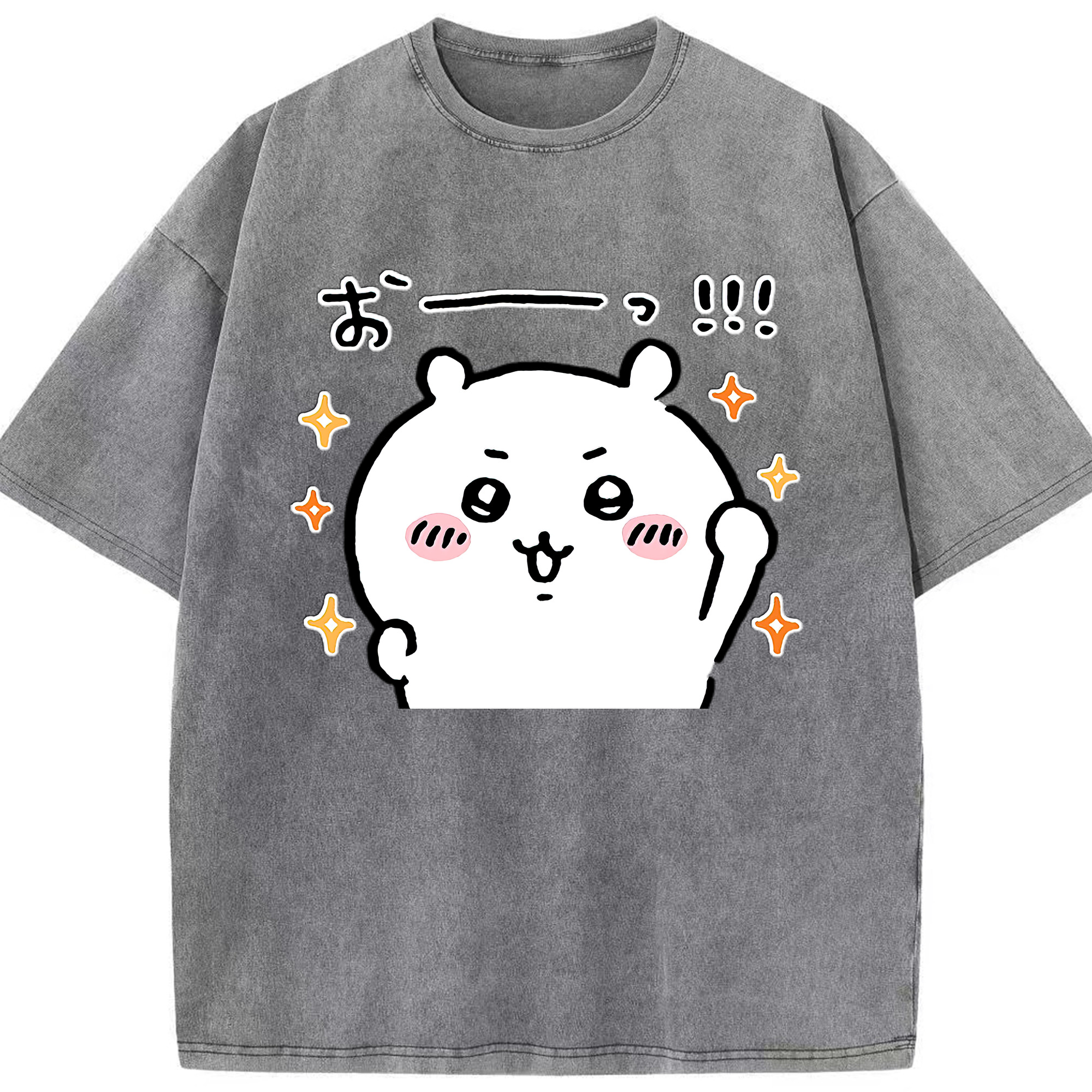 （画像用） ちいかわ ちいかわ Chii-kawa chiikawa 綿100% ヴィンテージ風 半袖Tシャツ（フロントプリント）