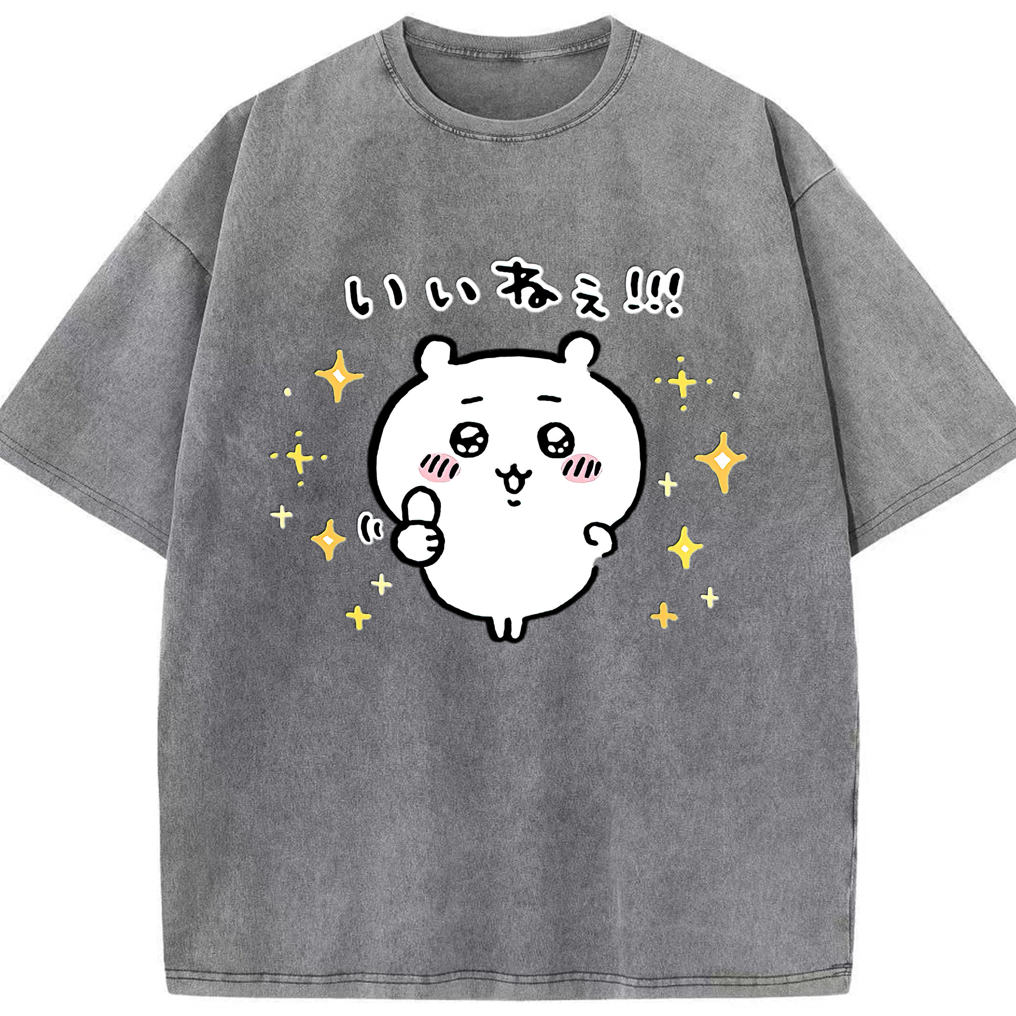 （画像用） ちいかわ ちいかわ Chii-kawa chiikawa 綿100% ヴィンテージ風 半袖Tシャツ（フロントプリント）
