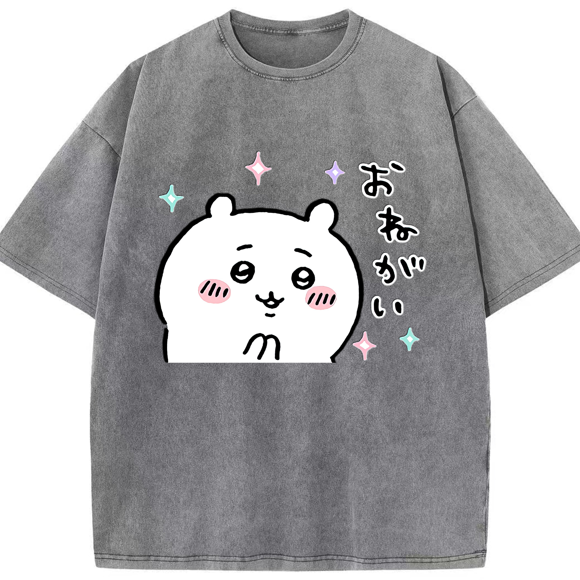 （画像用） ちいかわ ちいかわ Chii-kawa chiikawa 綿100% ヴィンテージ風 半袖Tシャツ（フロントプリント）