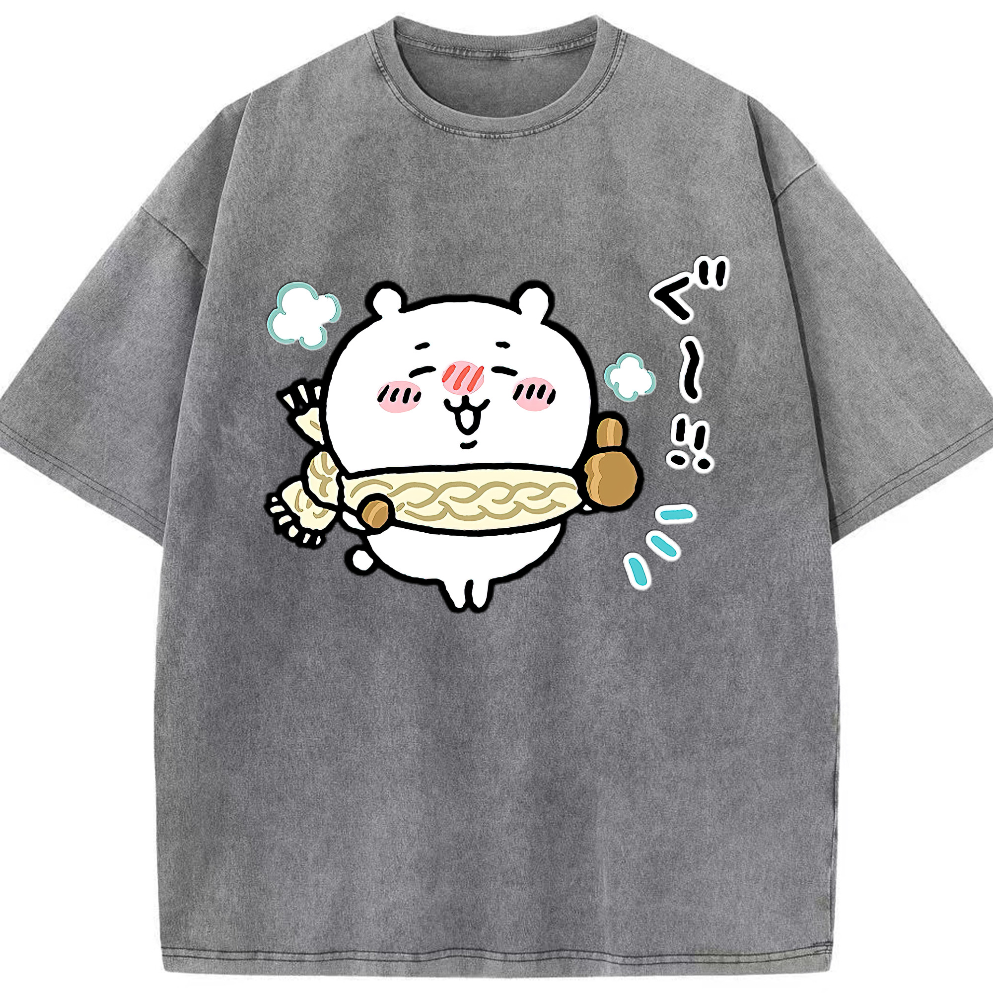 （画像用） ちいかわ ちいかわ Chii-kawa chiikawa 綿100% ヴィンテージ風 半袖Tシャツ（フロントプリント）