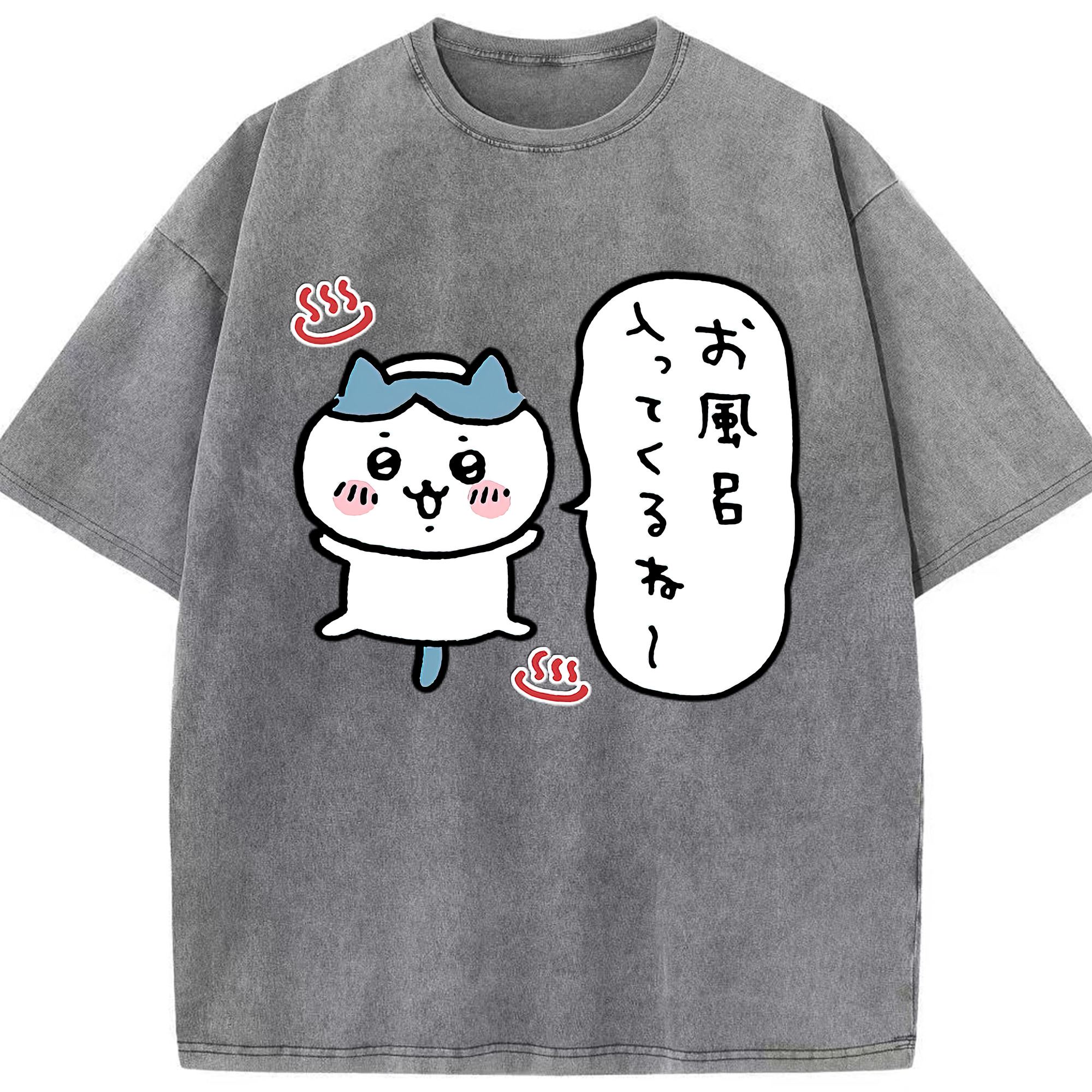 （画像用） ちいかわ ハチワレ Chii-kawa hachiware 綿100% ヴィンテージ風 半袖Tシャツ（フロントプリント）