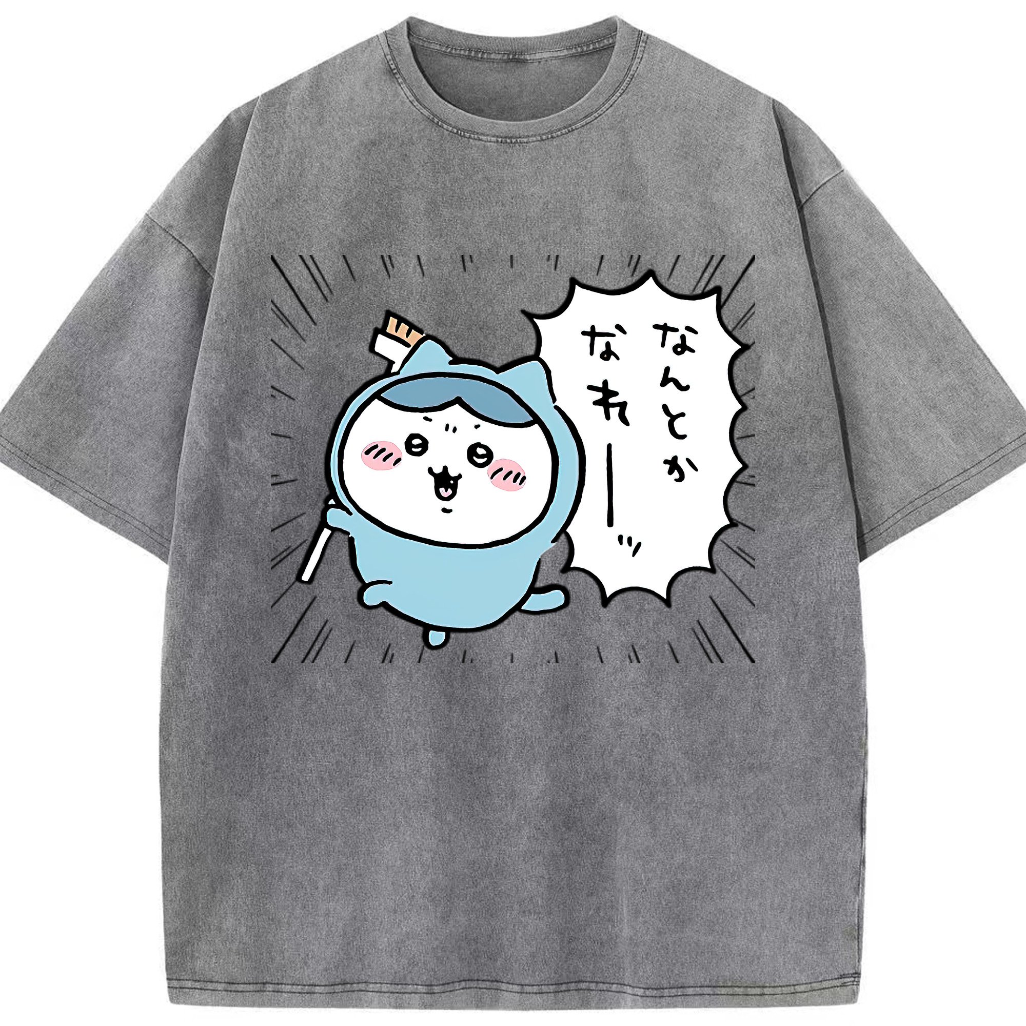 （画像用） ちいかわ ハチワレ Chii-kawa hachiware 綿100% ヴィンテージ風 半袖Tシャツ（フロントプリント）