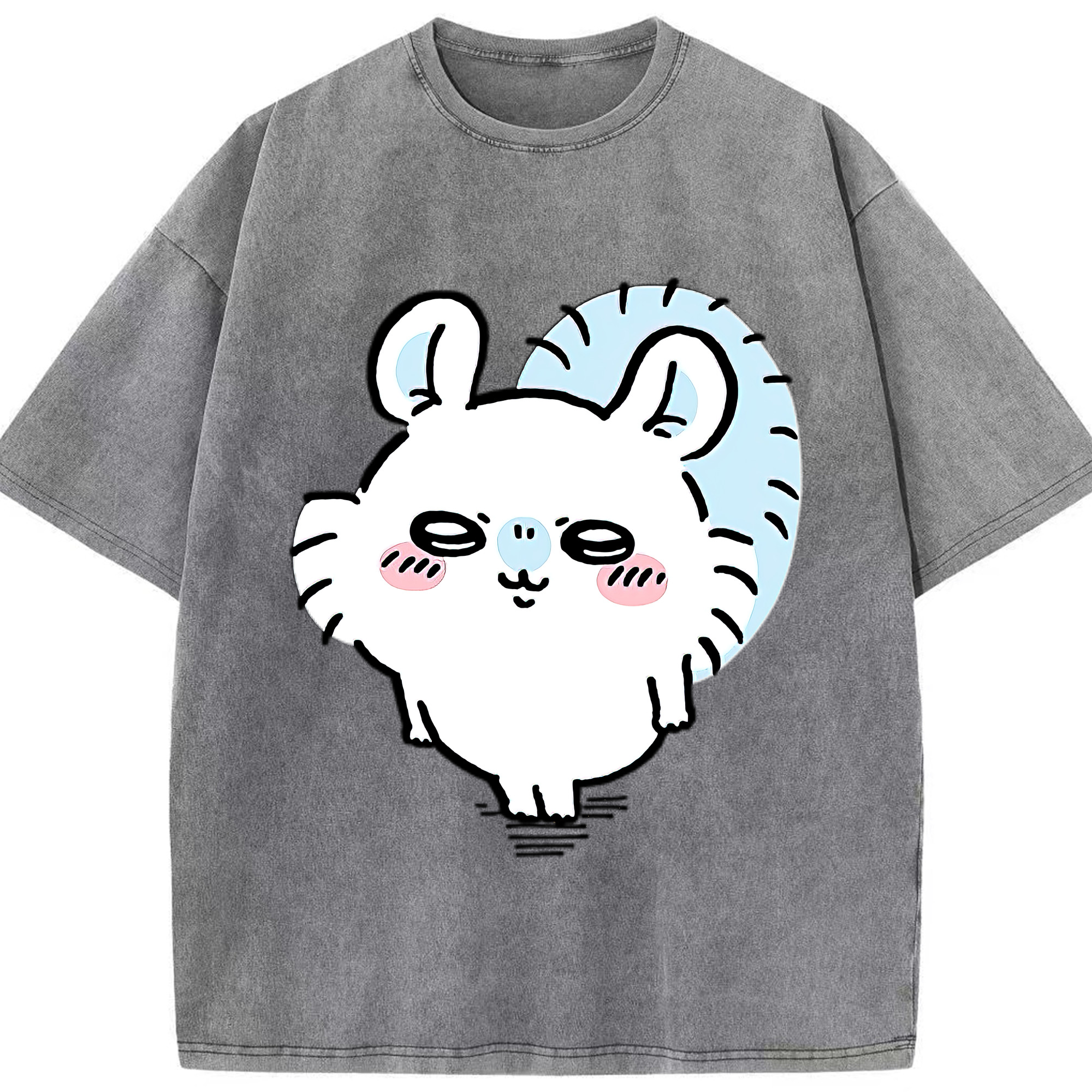 （画像用） ちいかわ モモンガ Chii-kawa Momonga 綿100% ヴィンテージ風 半袖Tシャツ（フロントプリント）