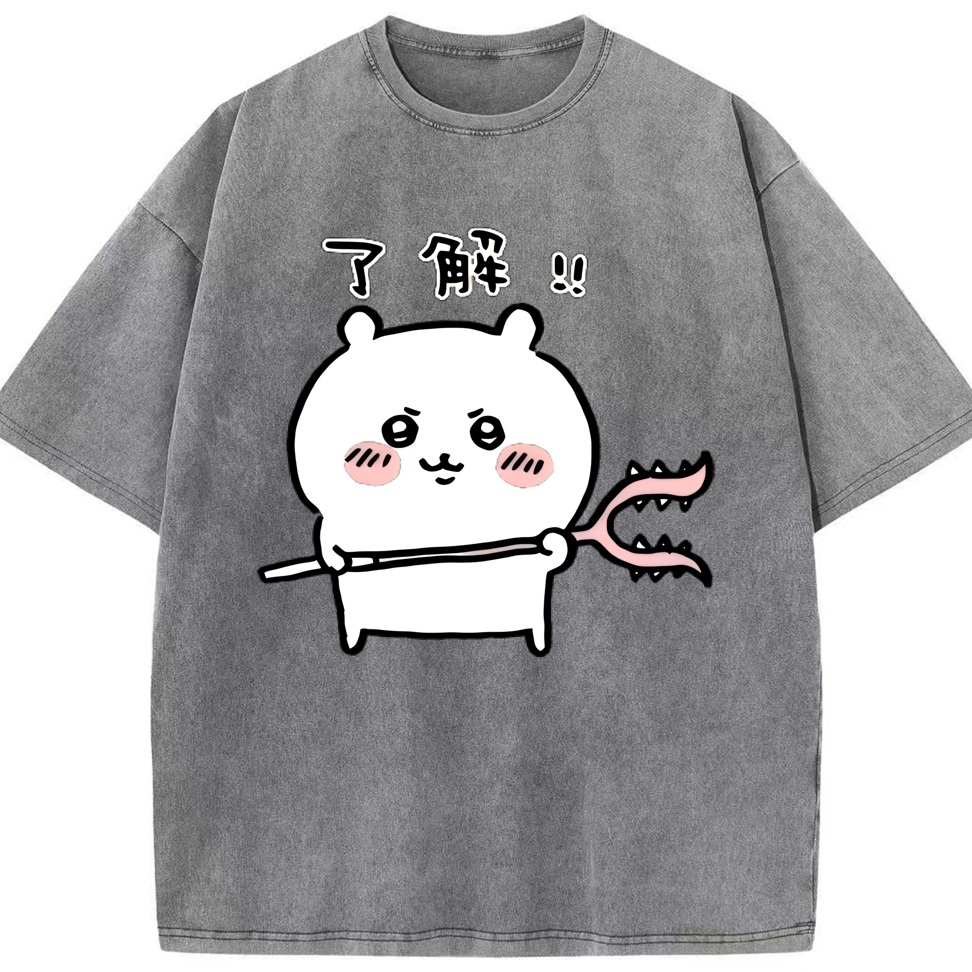 （画像用） ちいかわ ちいかわ Chii-kawa chiikawa 綿100% ヴィンテージ風 半袖Tシャツ（フロントプリント）