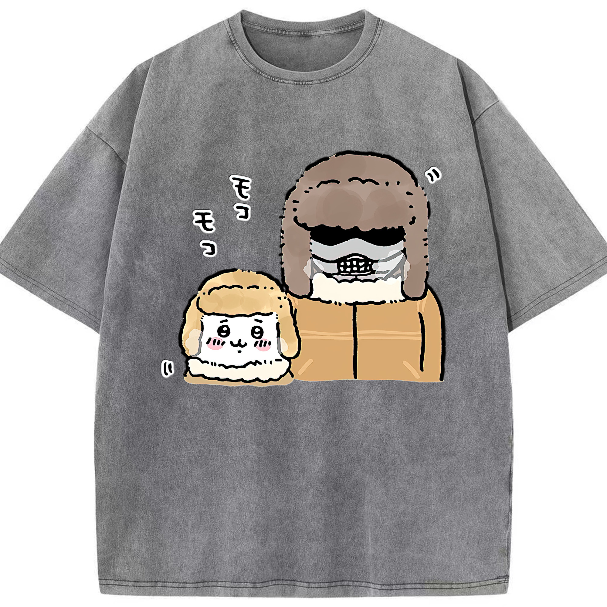 （画像用） ちいかわ 労働の鎧さん Chii-kawa Mr. Armor of Labor 綿100% ヴィンテージ風 半袖Tシャツ（フロントプリント）