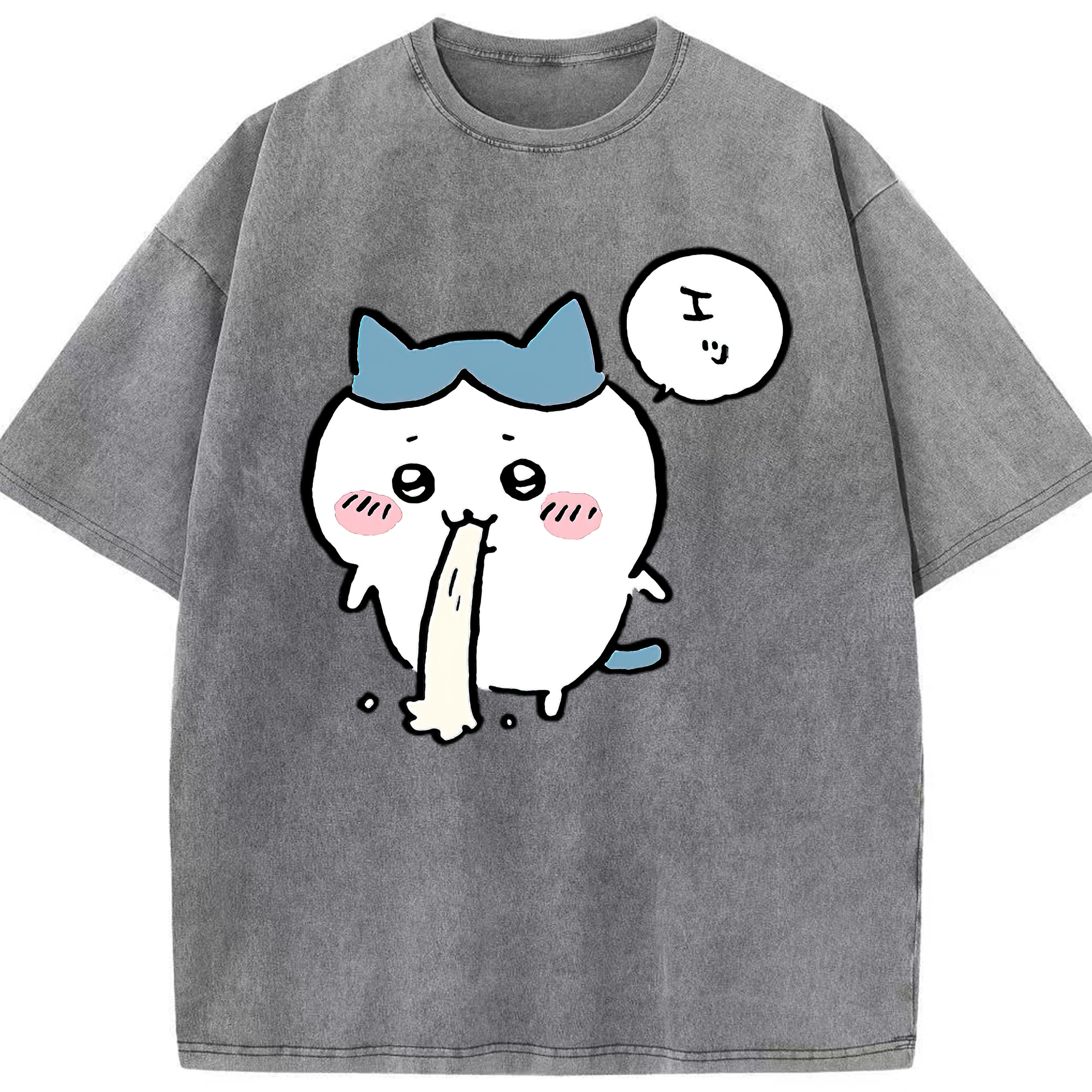 （画像用） ちいかわ ハチワレ Chii-kawa hachiware 綿100% ヴィンテージ風 半袖Tシャツ（フロントプリント）