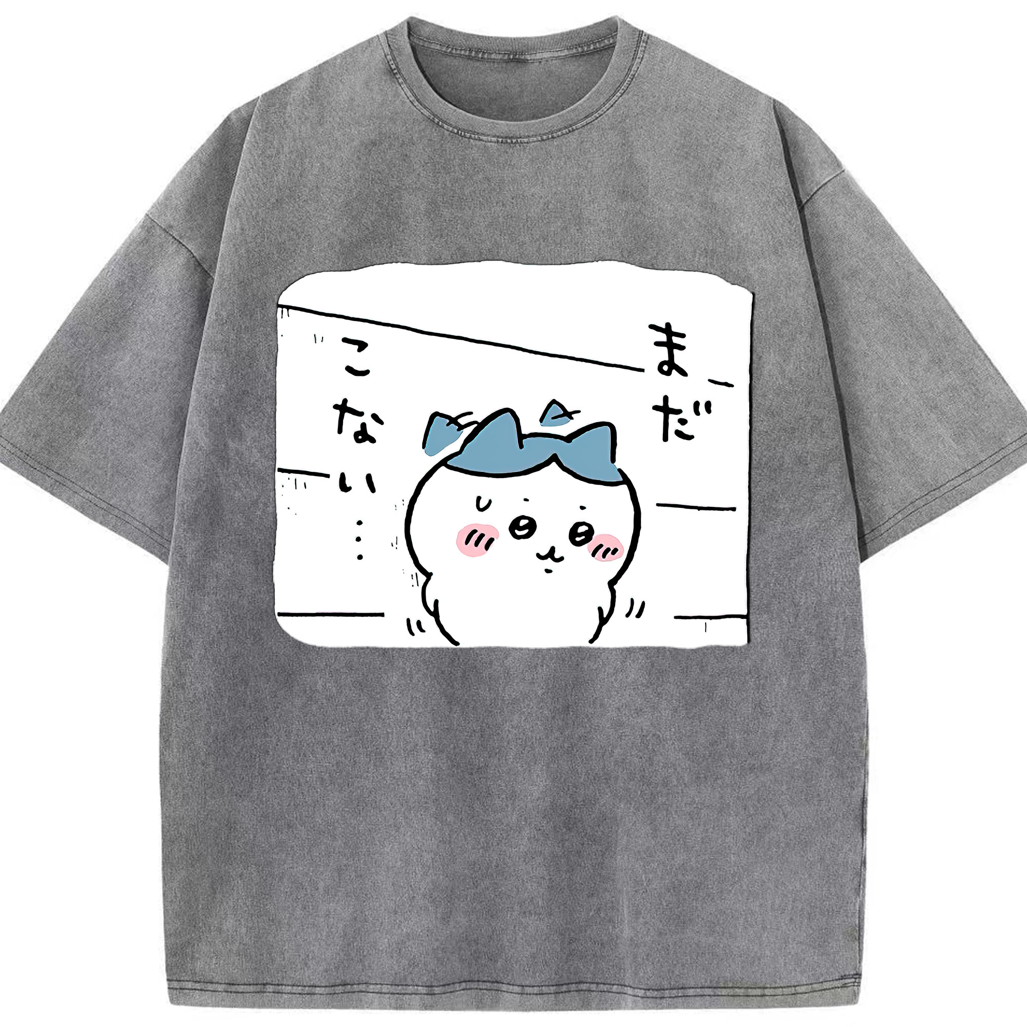 （画像用） ちいかわ ハチワレ Chii-kawa hachiware 綿100% ヴィンテージ風 半袖Tシャツ（フロントプリント）