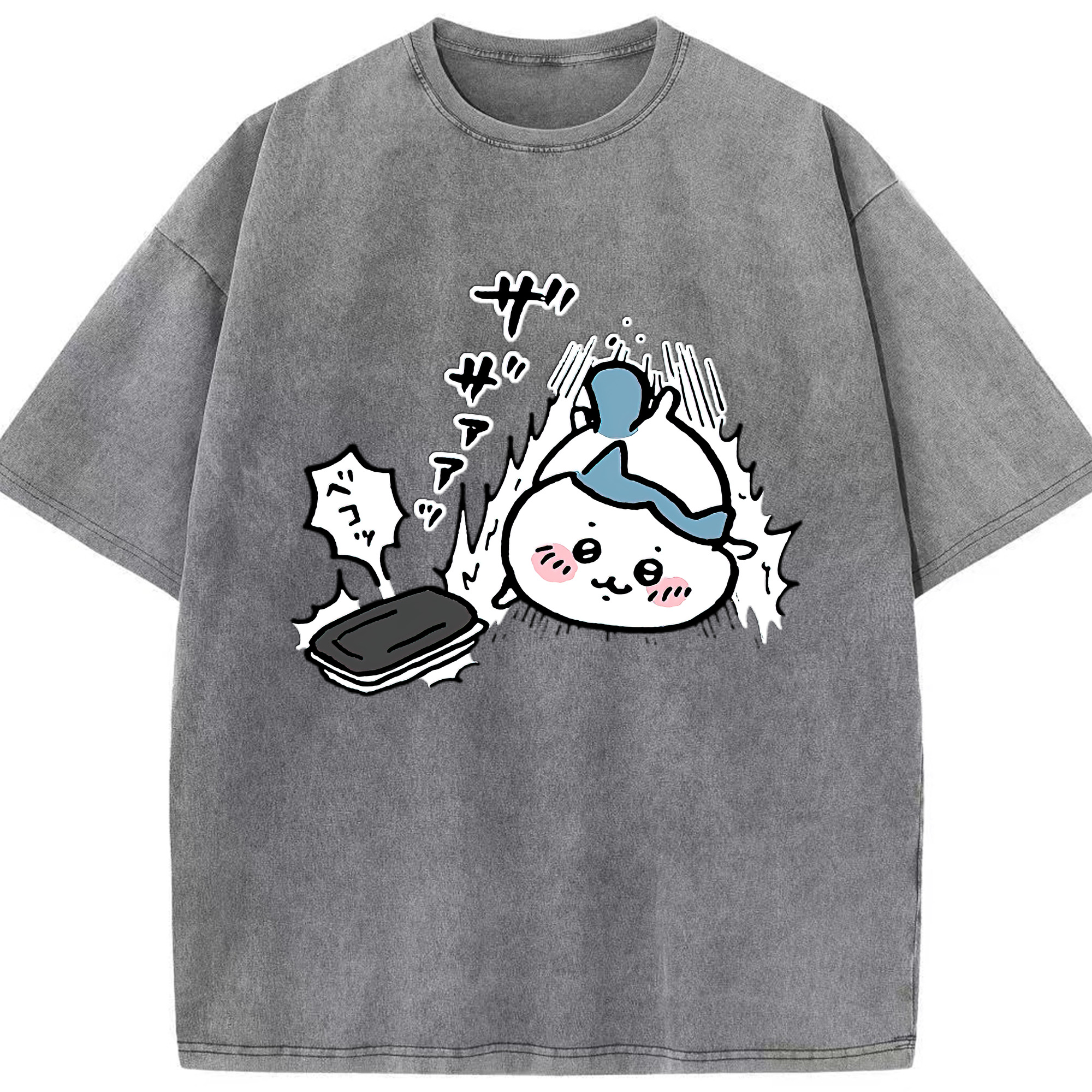 （画像用） ちいかわ ハチワレ Chii-kawa hachiware 綿100% ヴィンテージ風 半袖Tシャツ（フロントプリント）