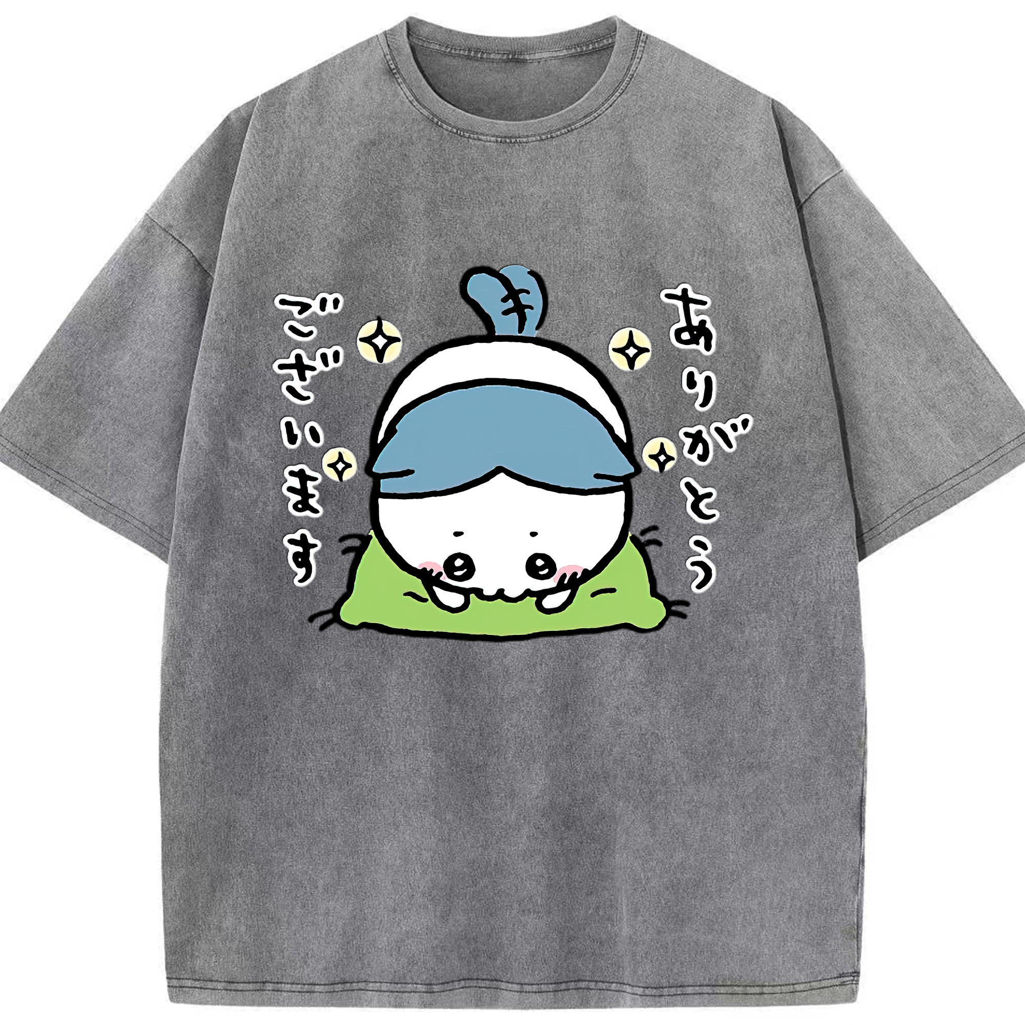 （画像用） ちいかわ ハチワレ Chii-kawa hachiware 綿100% ヴィンテージ風 半袖Tシャツ（フロントプリント）