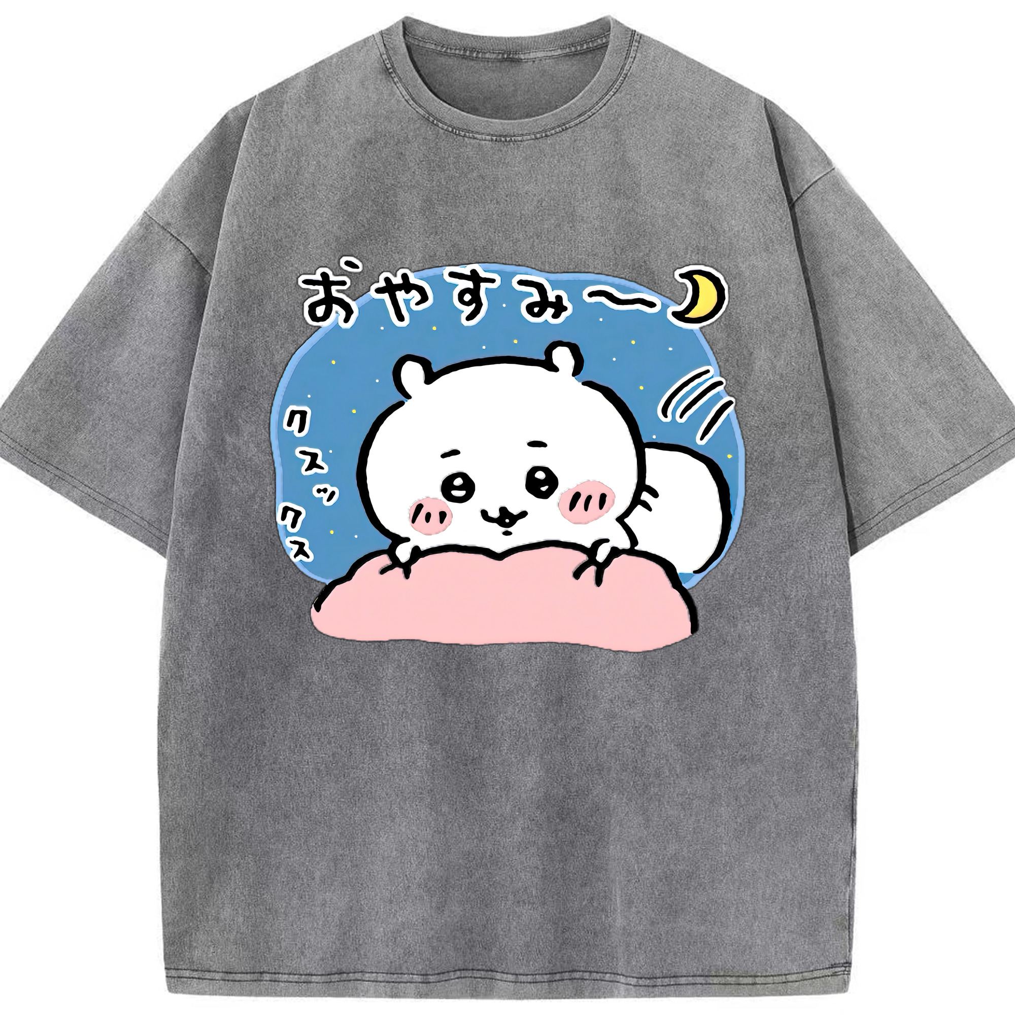 （画像用） ちいかわ ちいかわ Chii-kawa chiikawa 綿100% ヴィンテージ風 半袖Tシャツ（フロントプリント）