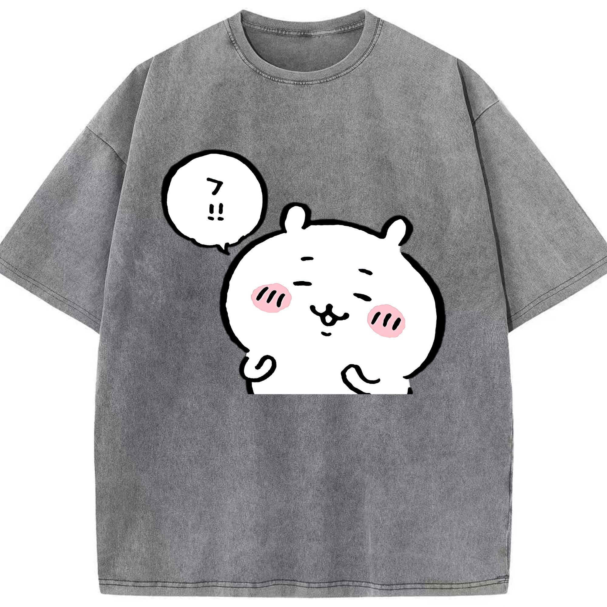 （画像用） ちいかわ ちいかわ Chii-kawa chiikawa 綿100% ヴィンテージ風 半袖Tシャツ（フロントプリント）